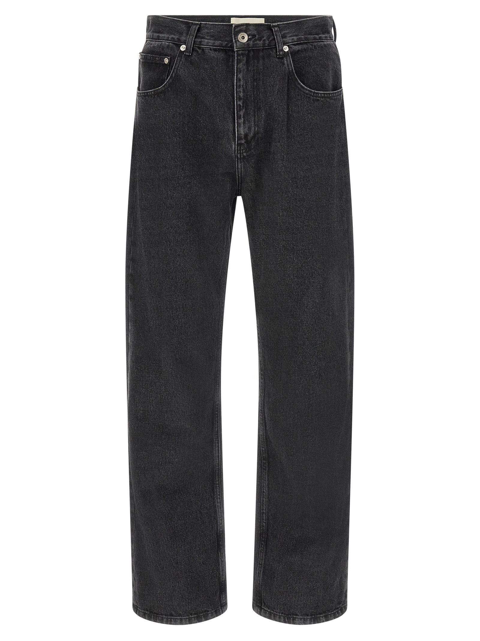 SECOND/LAYER Black Cotton Straight-Leg Jeans