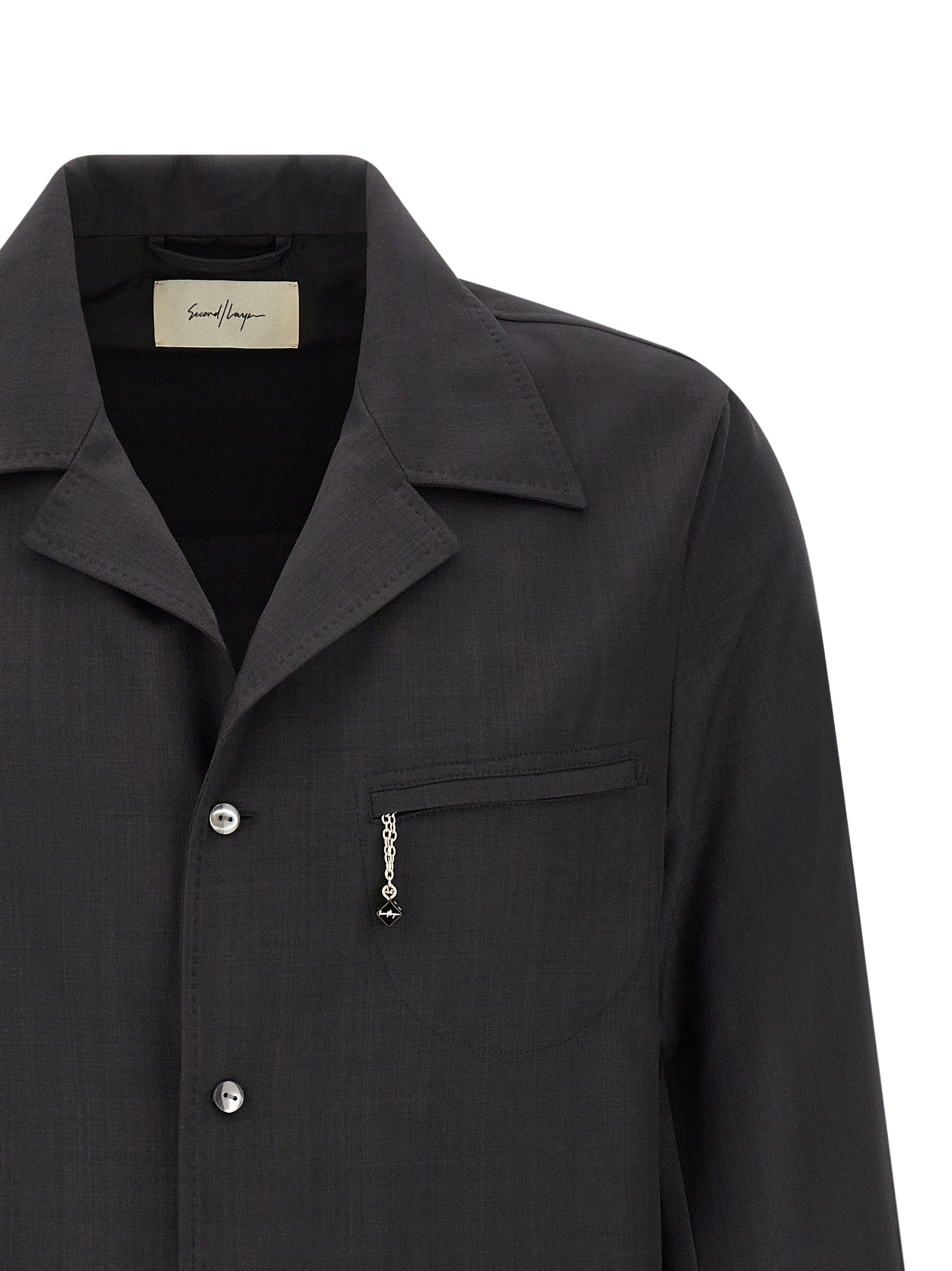 SECOND/LAYER Gray Polyester Blouse