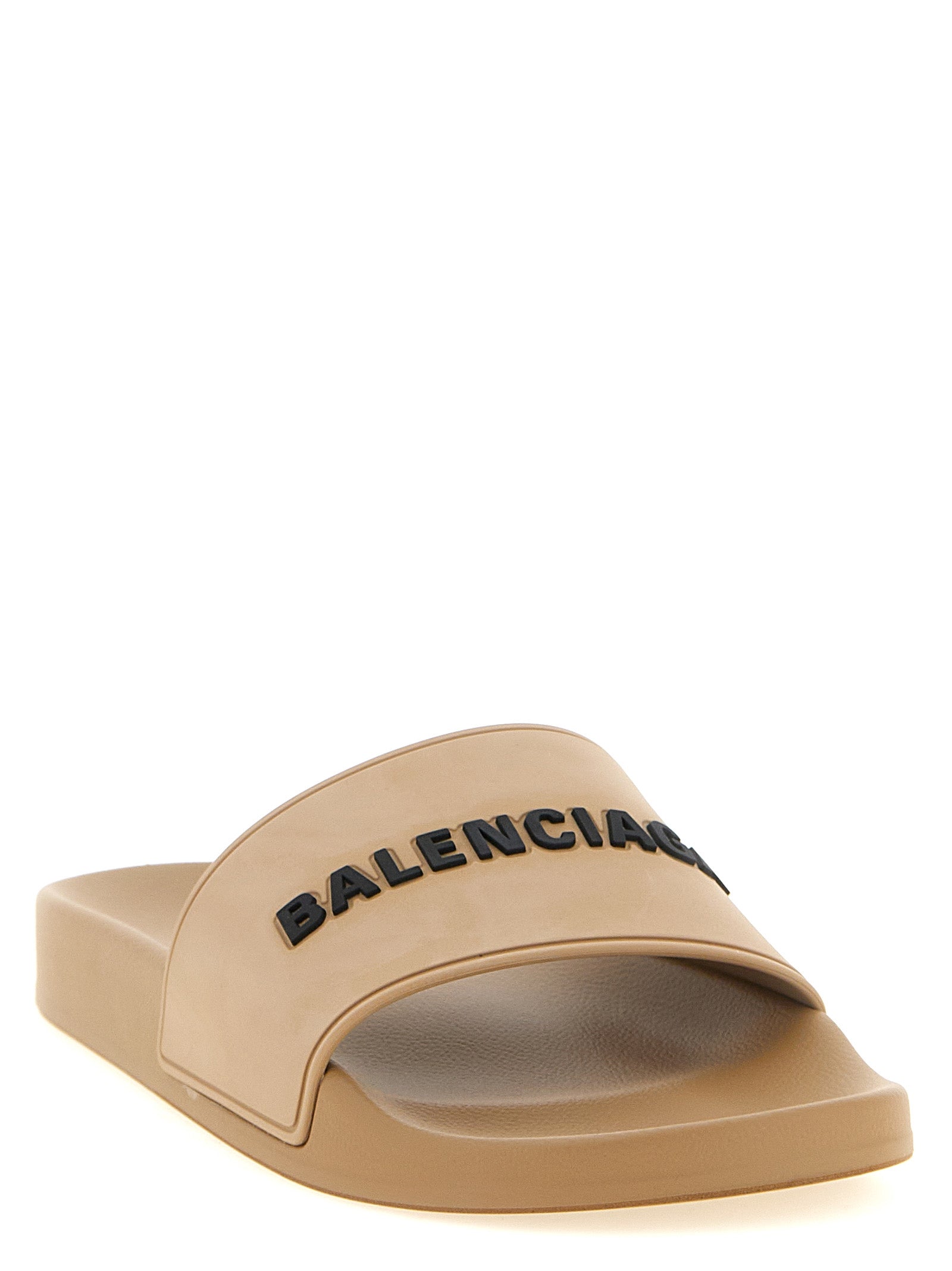 Balenciaga Beige Plastic Slides