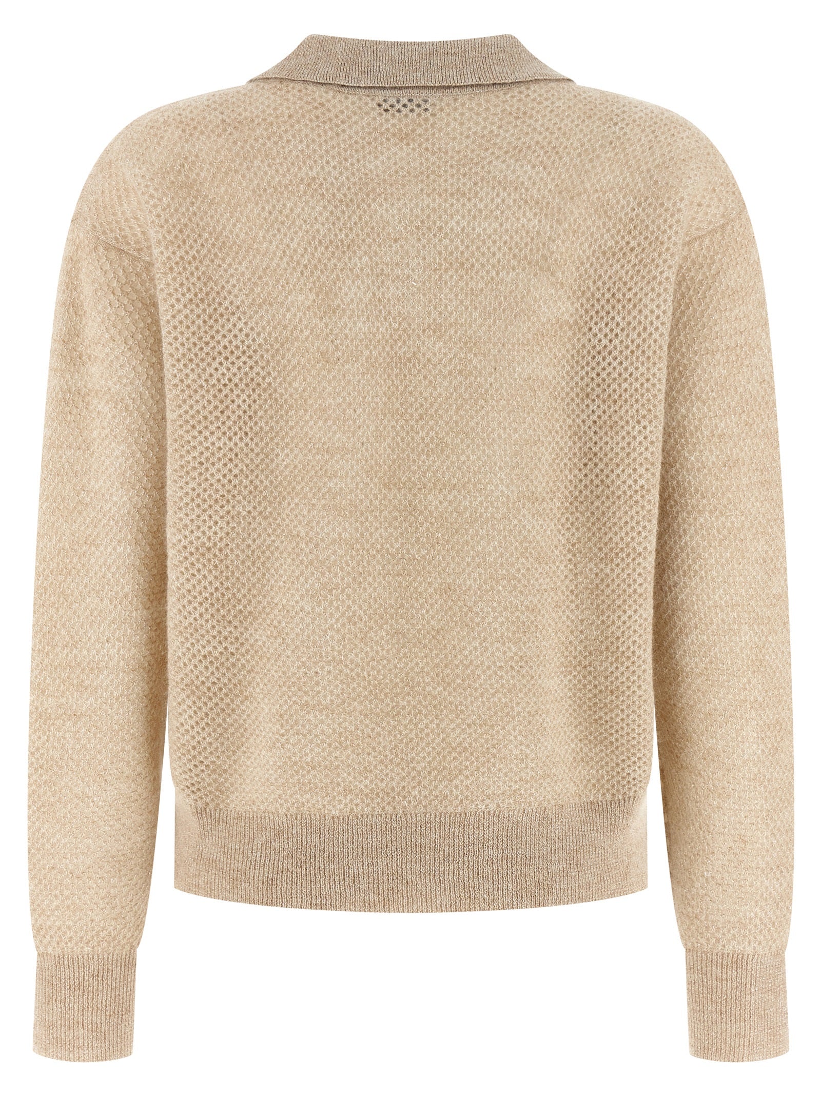 Brunello Cucinelli Gold Wool Polo Shirt