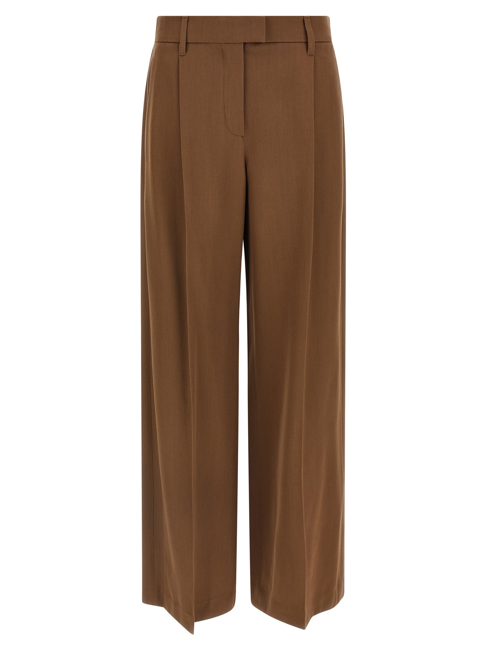 Brunello Cucinelli Brown Virgin Wool Casual Pants