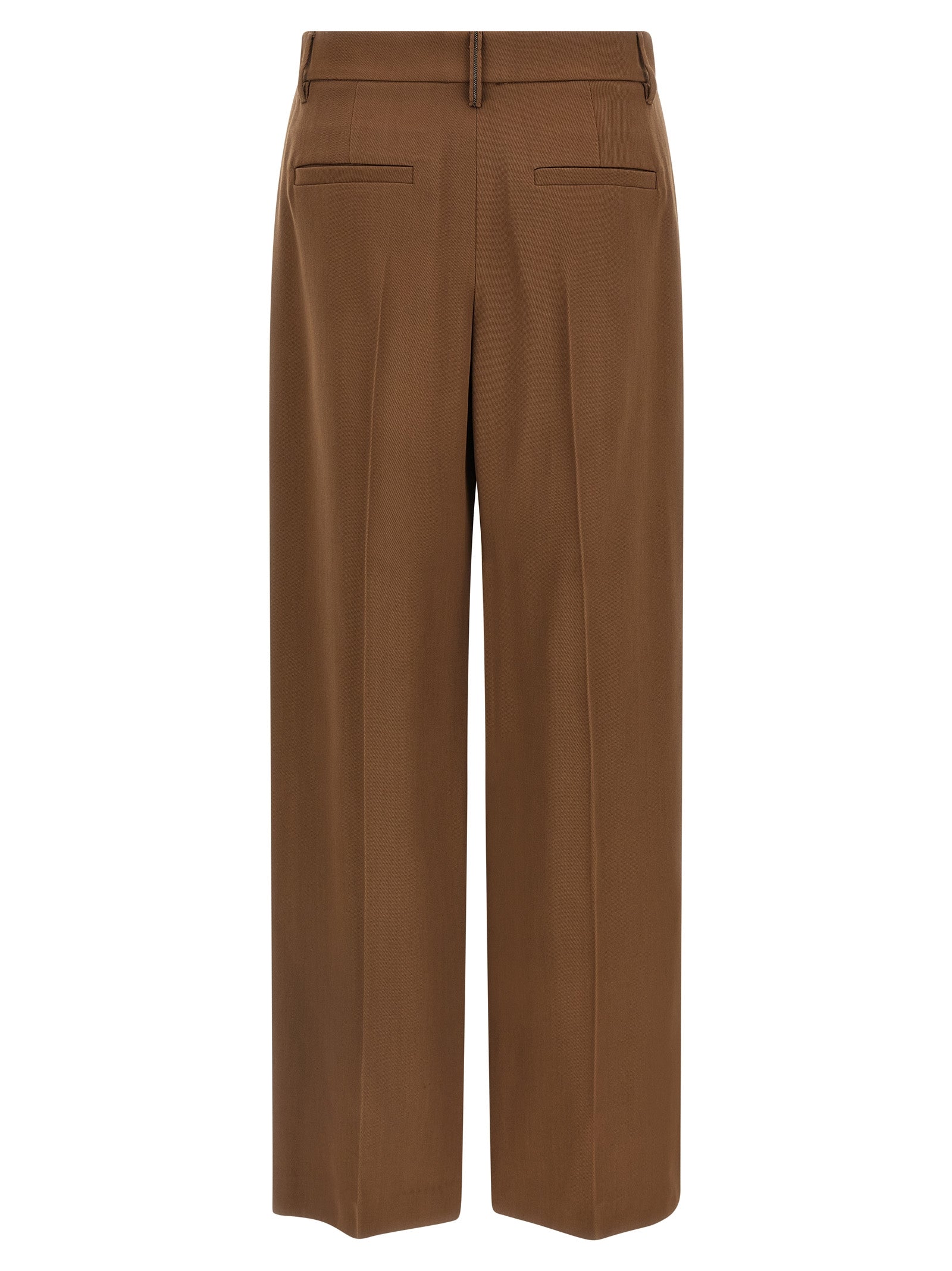 Brunello Cucinelli Brown Virgin Wool Casual Pants