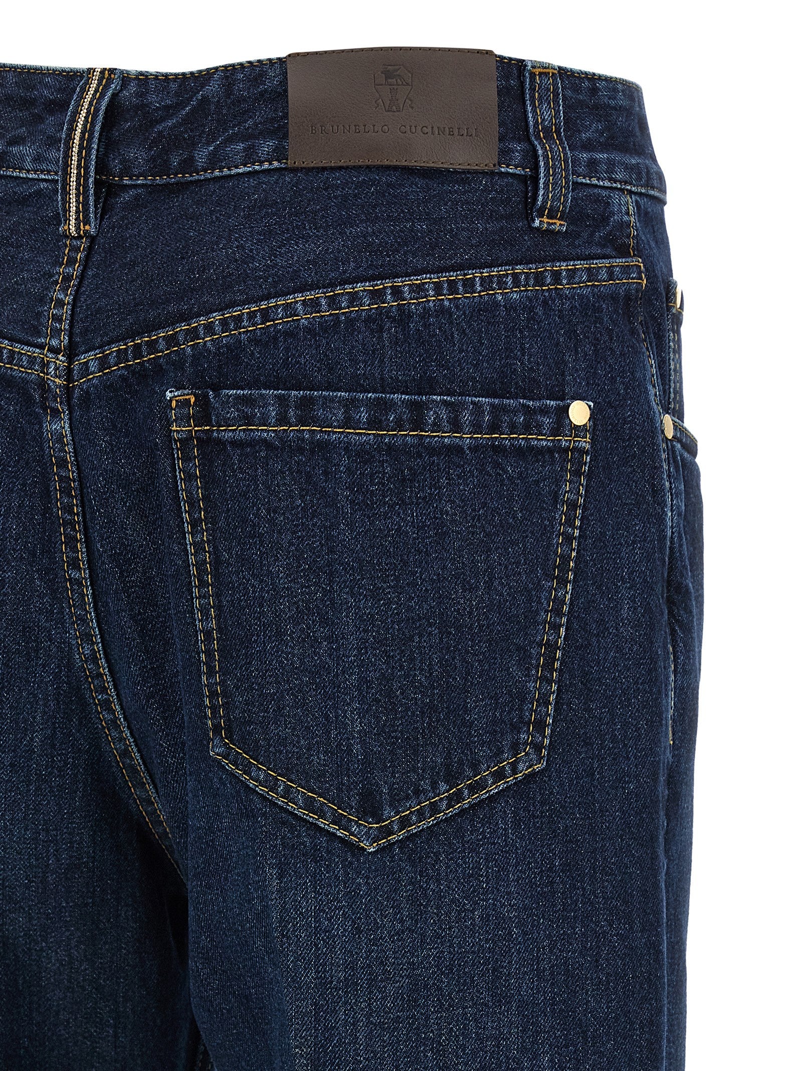 Brunello Cucinelli Blue Cotton Cropped Jeans