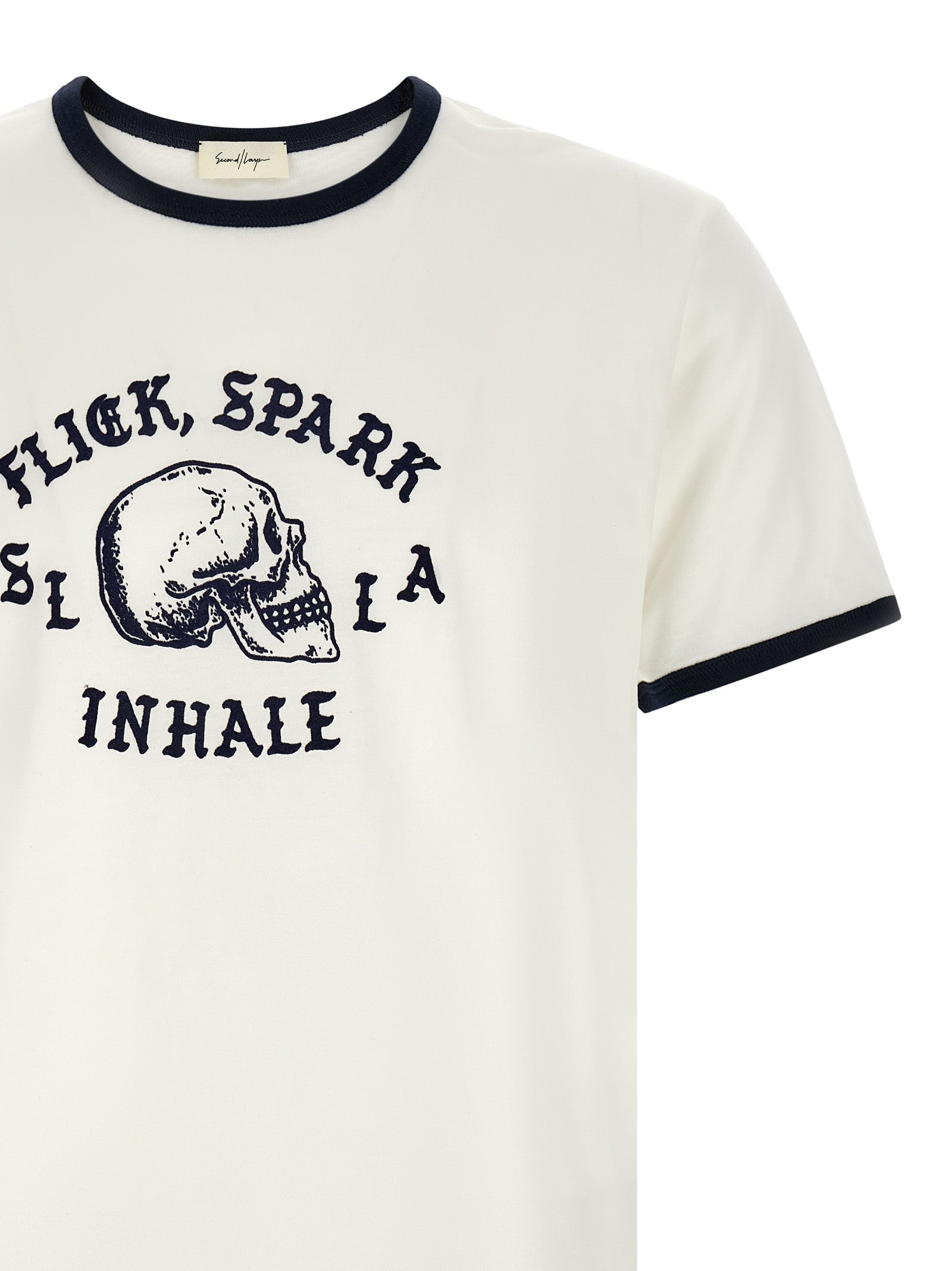 SECOND/LAYER Bicolor Cotton T-Shirt