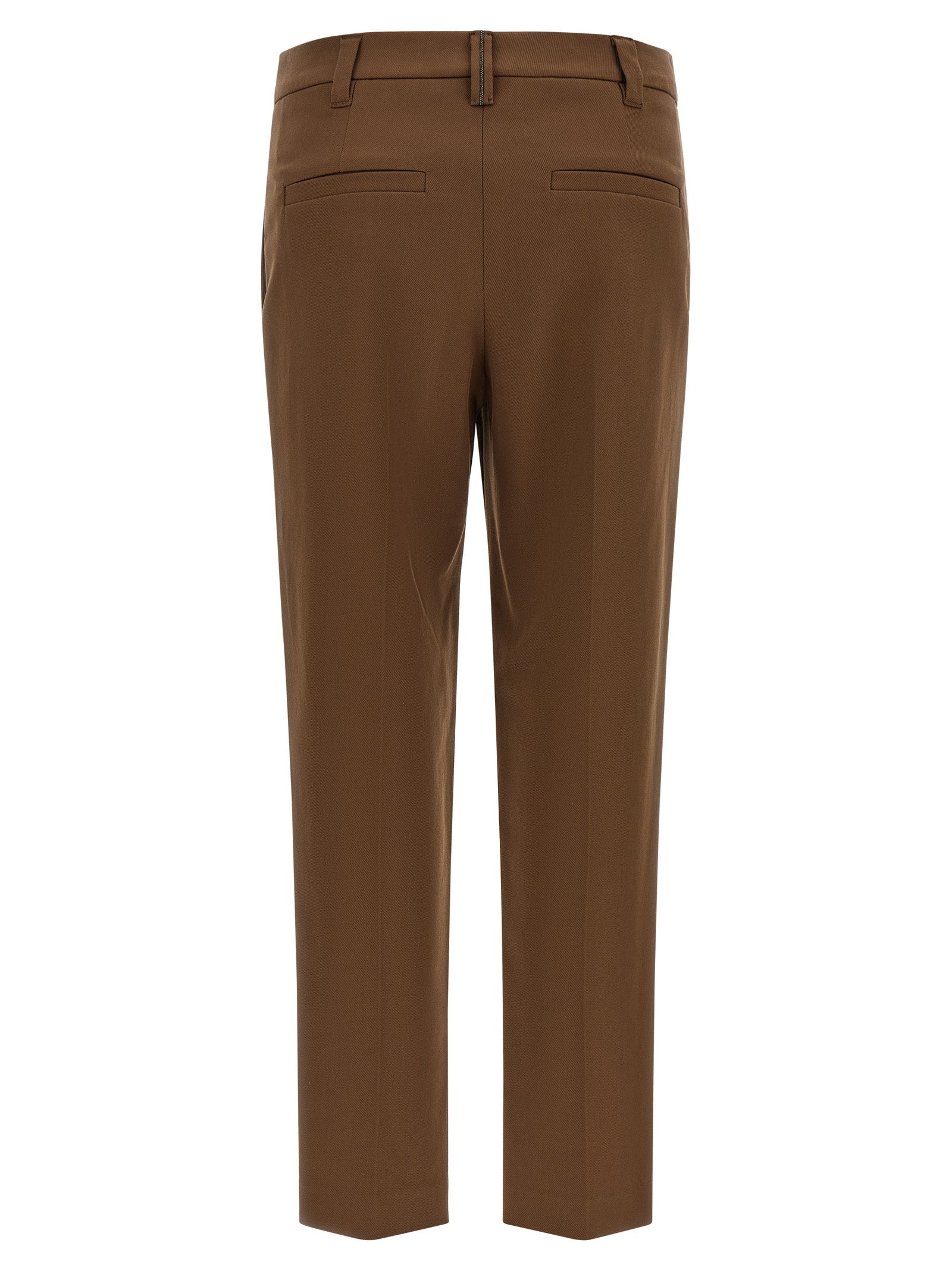 Brunello Cucinelli Brown Cotton Cropped Pants