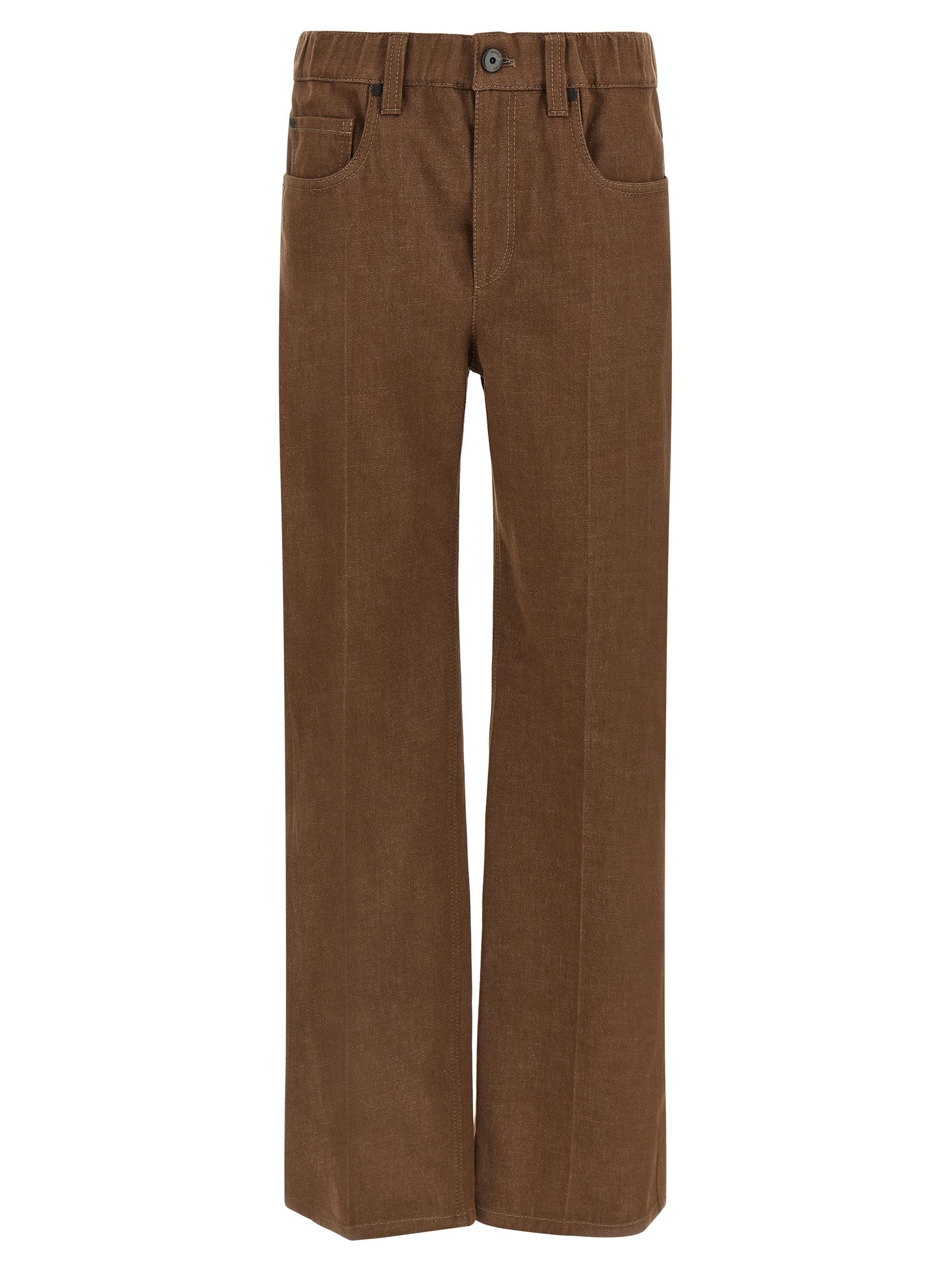 Brunello Cucinelli Brown Cotton Jeans Denim
