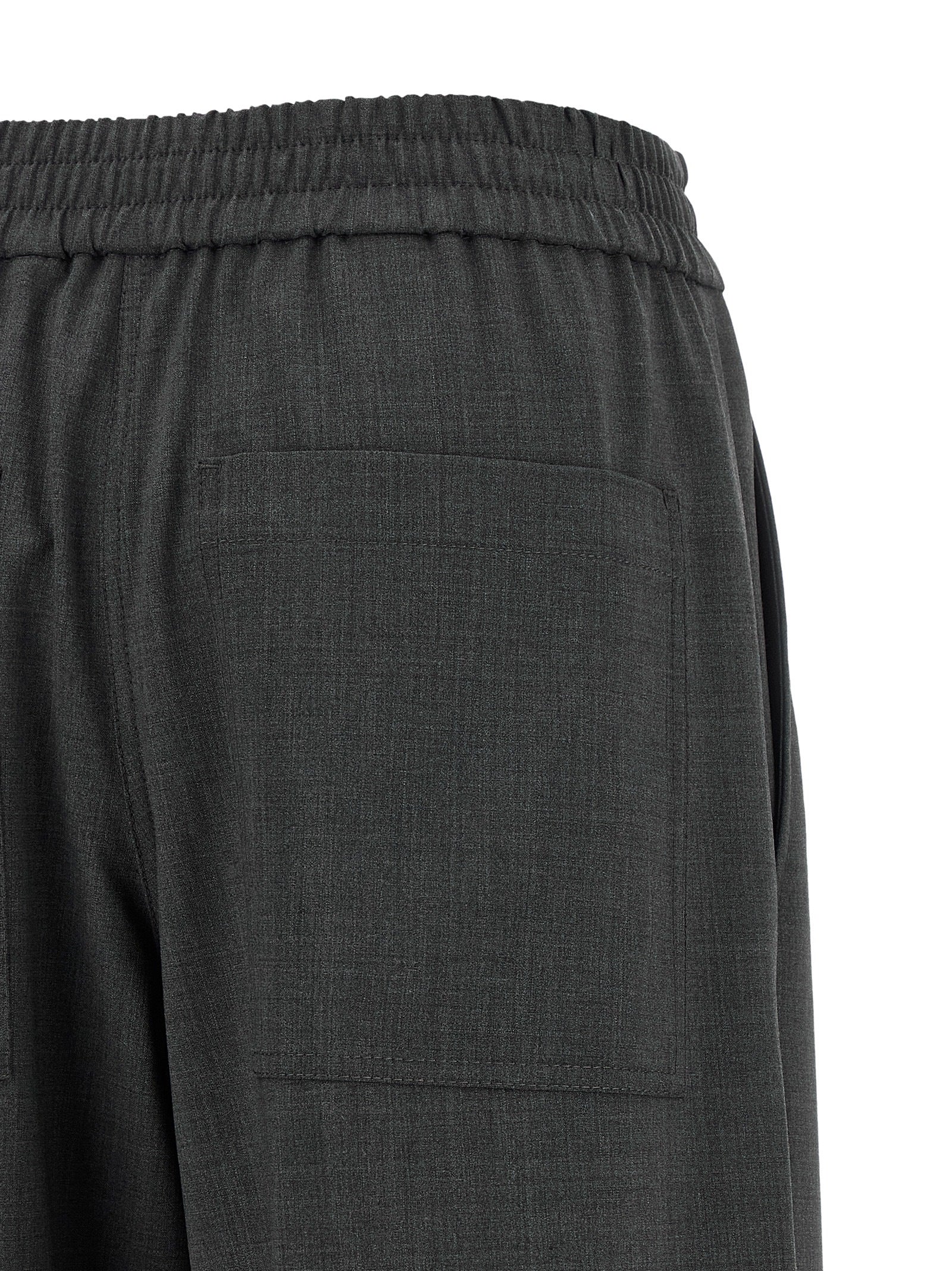 Brunello Cucinelli Gray Virgin Wool Flared Pants