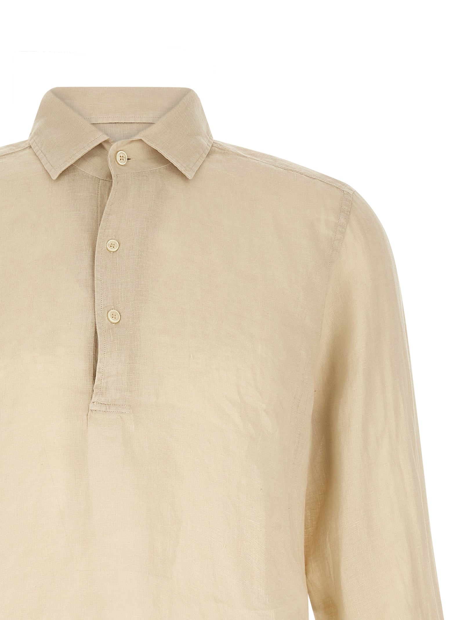 MC2 Saint Barth Beige Linen Polo Shirt