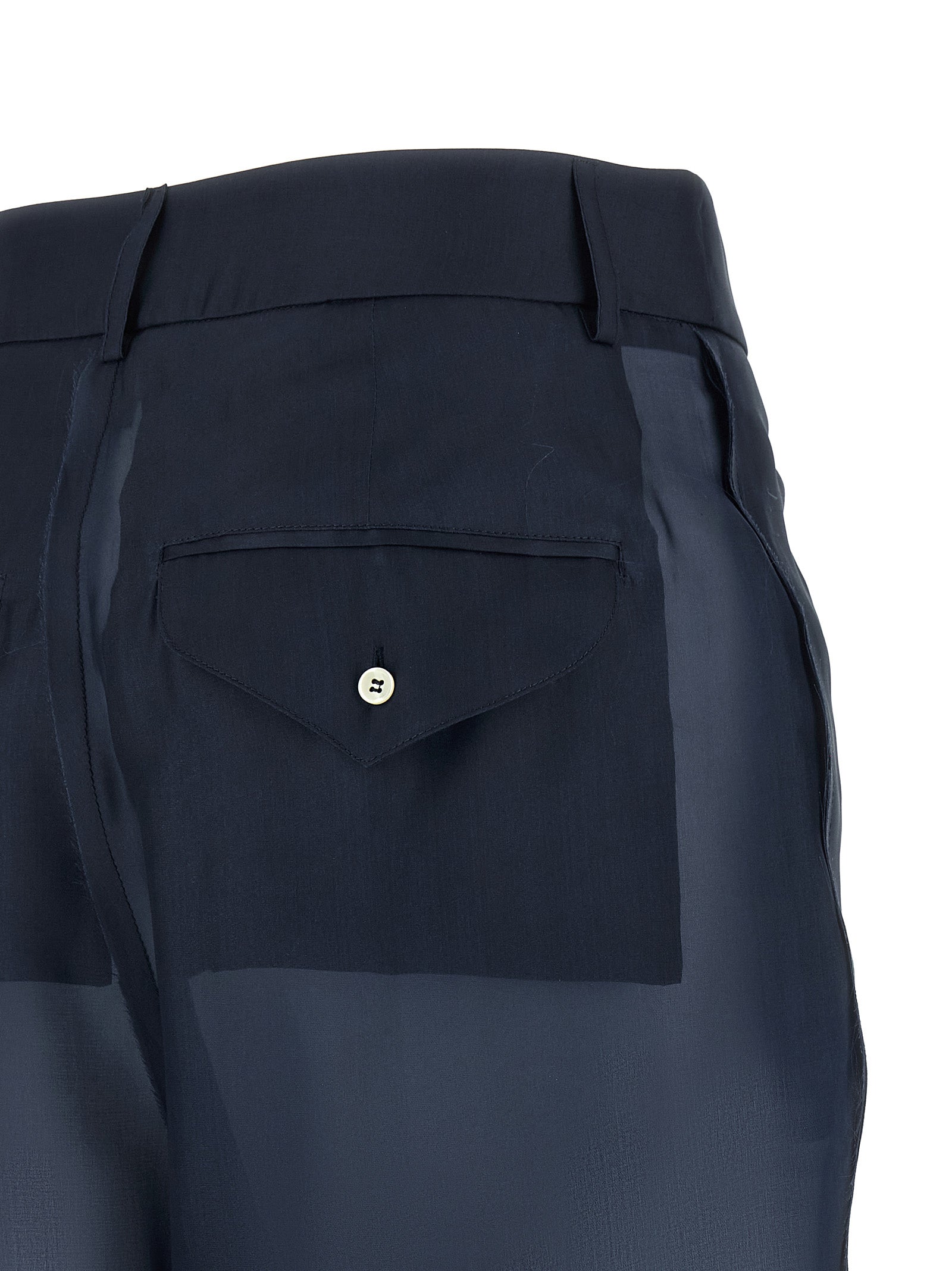 MAISON JEJIA Blue Silk Casual Pants