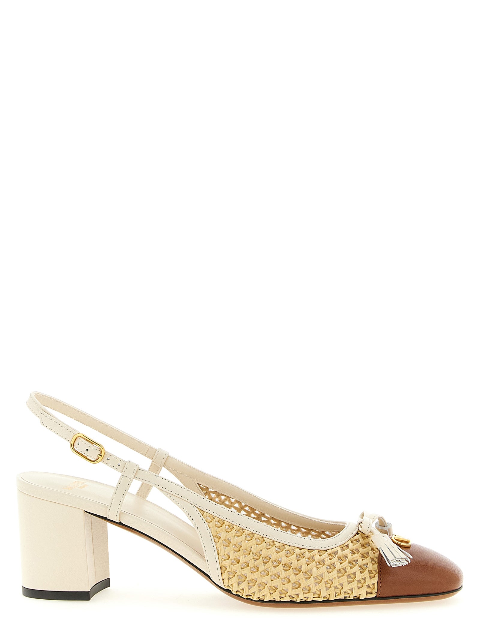 Valentino Garavani Beige Goatskin Mid Heel Pumps