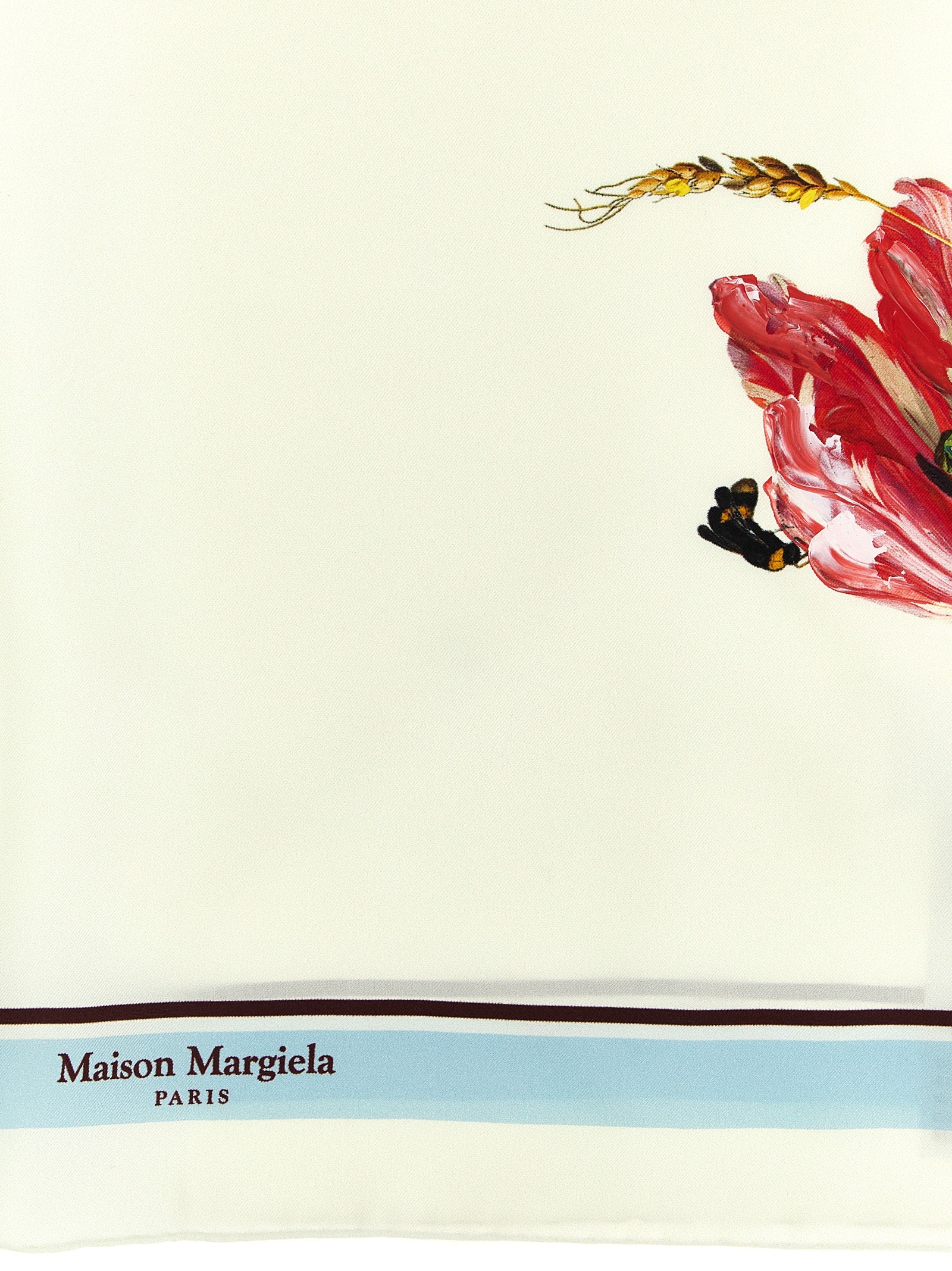 Maison Margiela White Silk Scarf