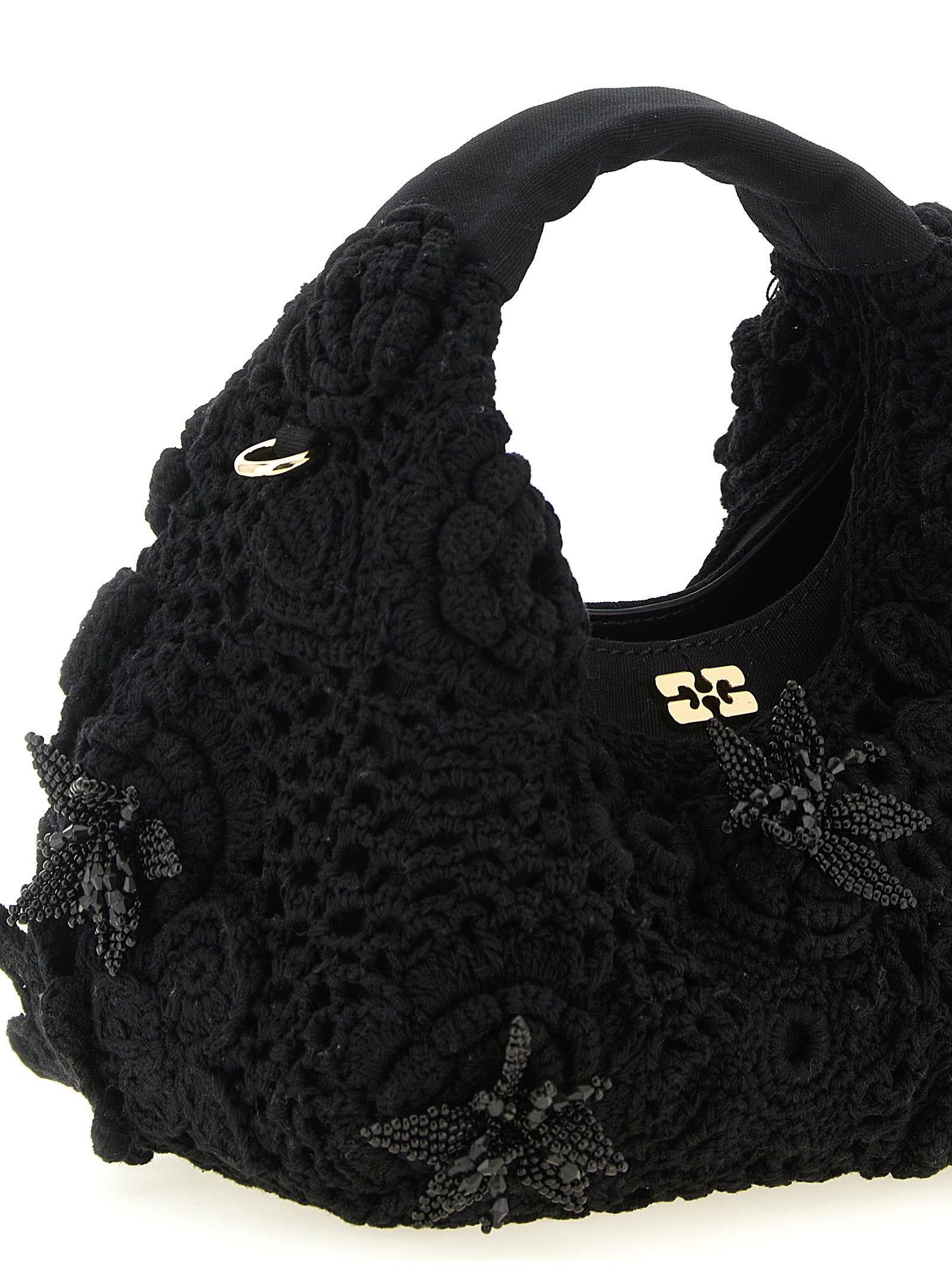 Ganni Black Organic Cotton Handbag