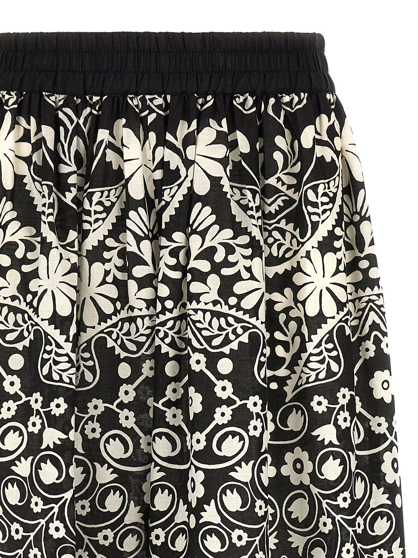 Max Mara Bicolor Cotton Flared Pants