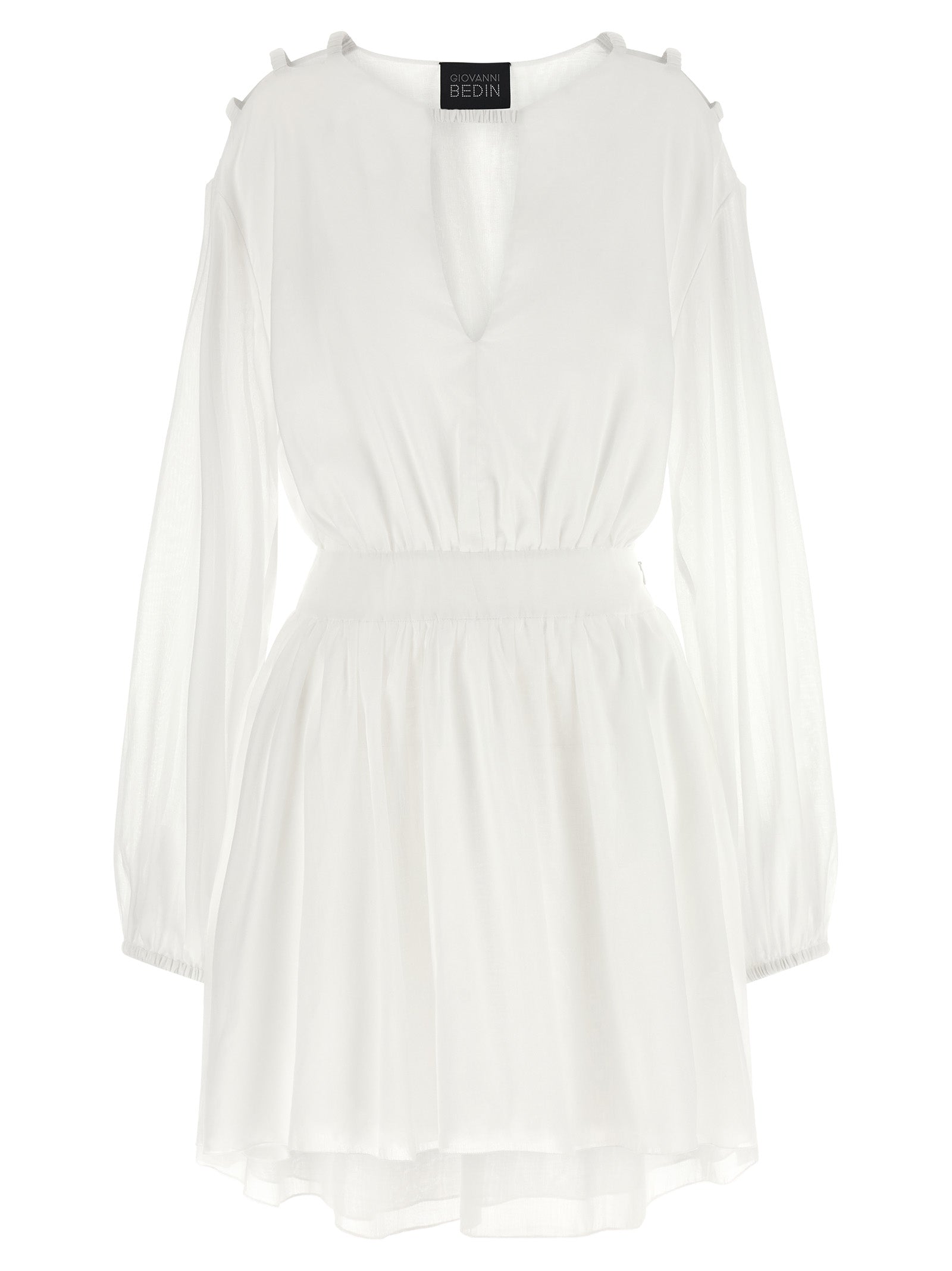 Giovanni Bedin White Cotton Short Dress
