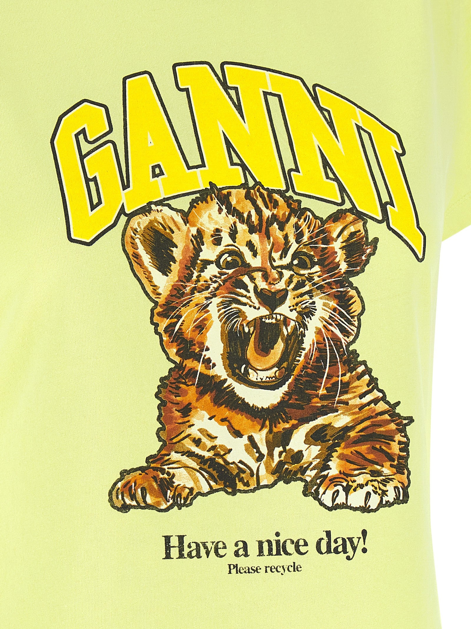 Ganni Bicolor Cotton T-Shirt