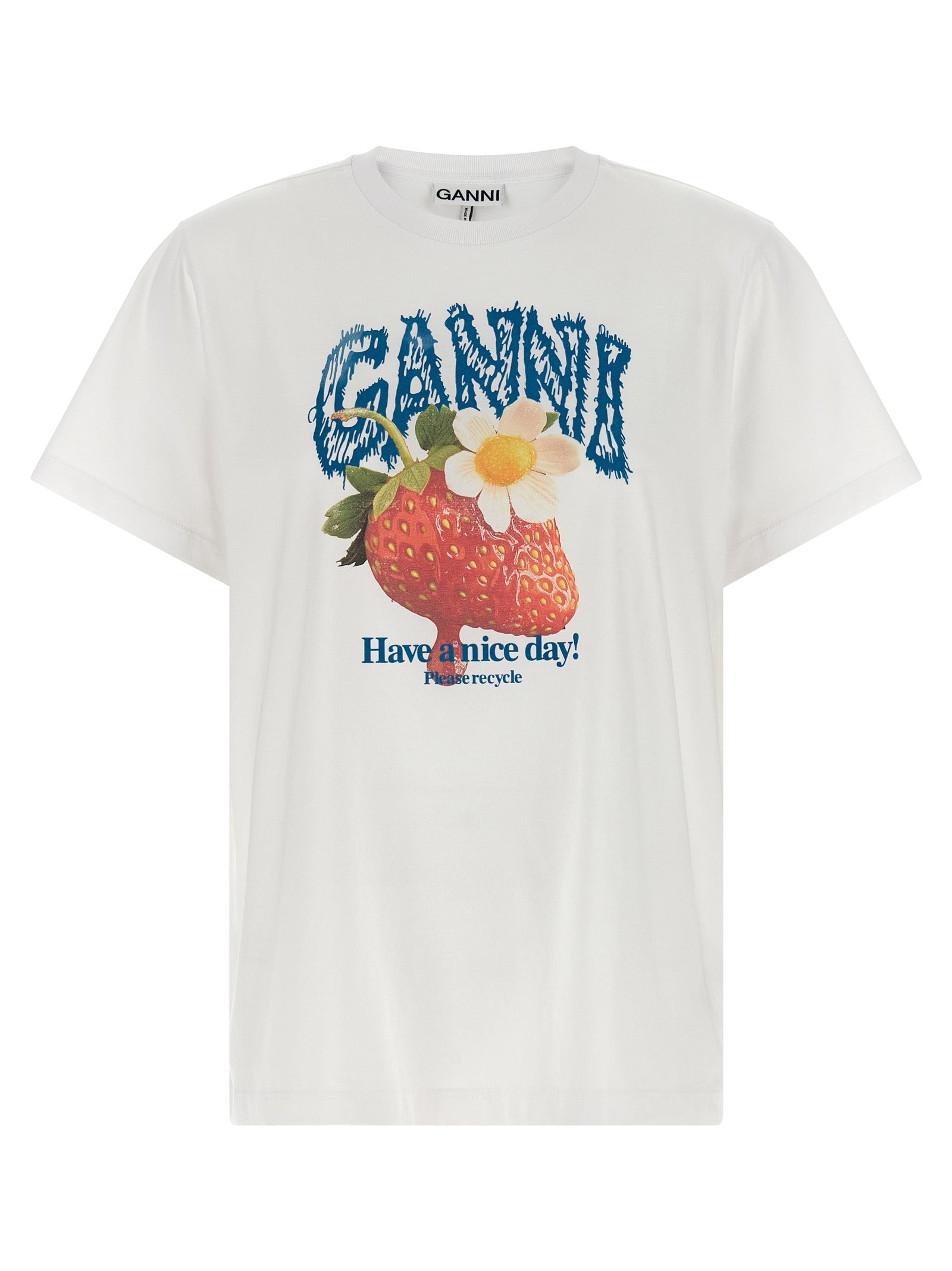 Ganni White Organic Cotton T-Shirt