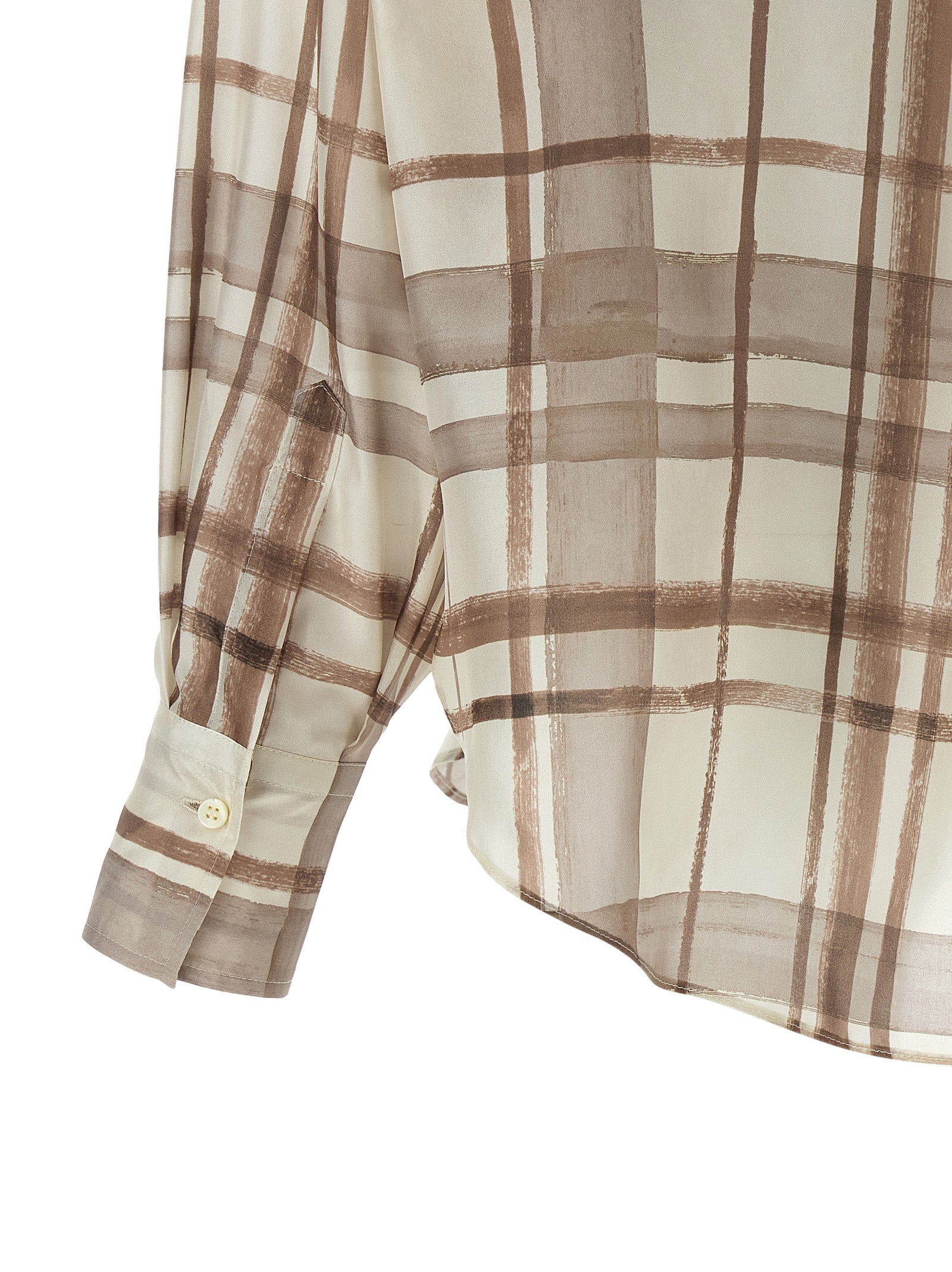 Brunello Cucinelli Beige Silk Blouse