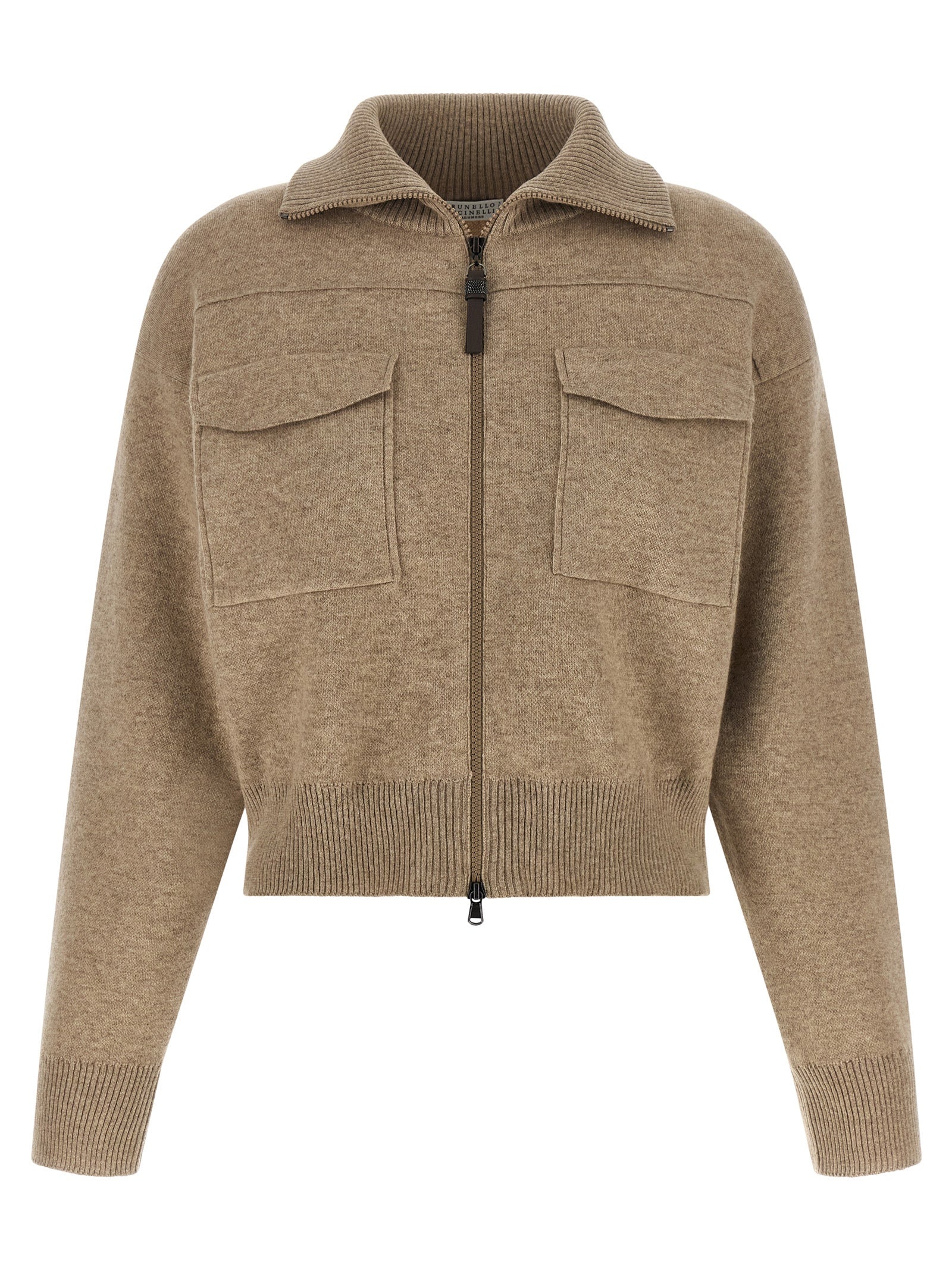 Brunello Cucinelli Beige Cashmere Cardigan