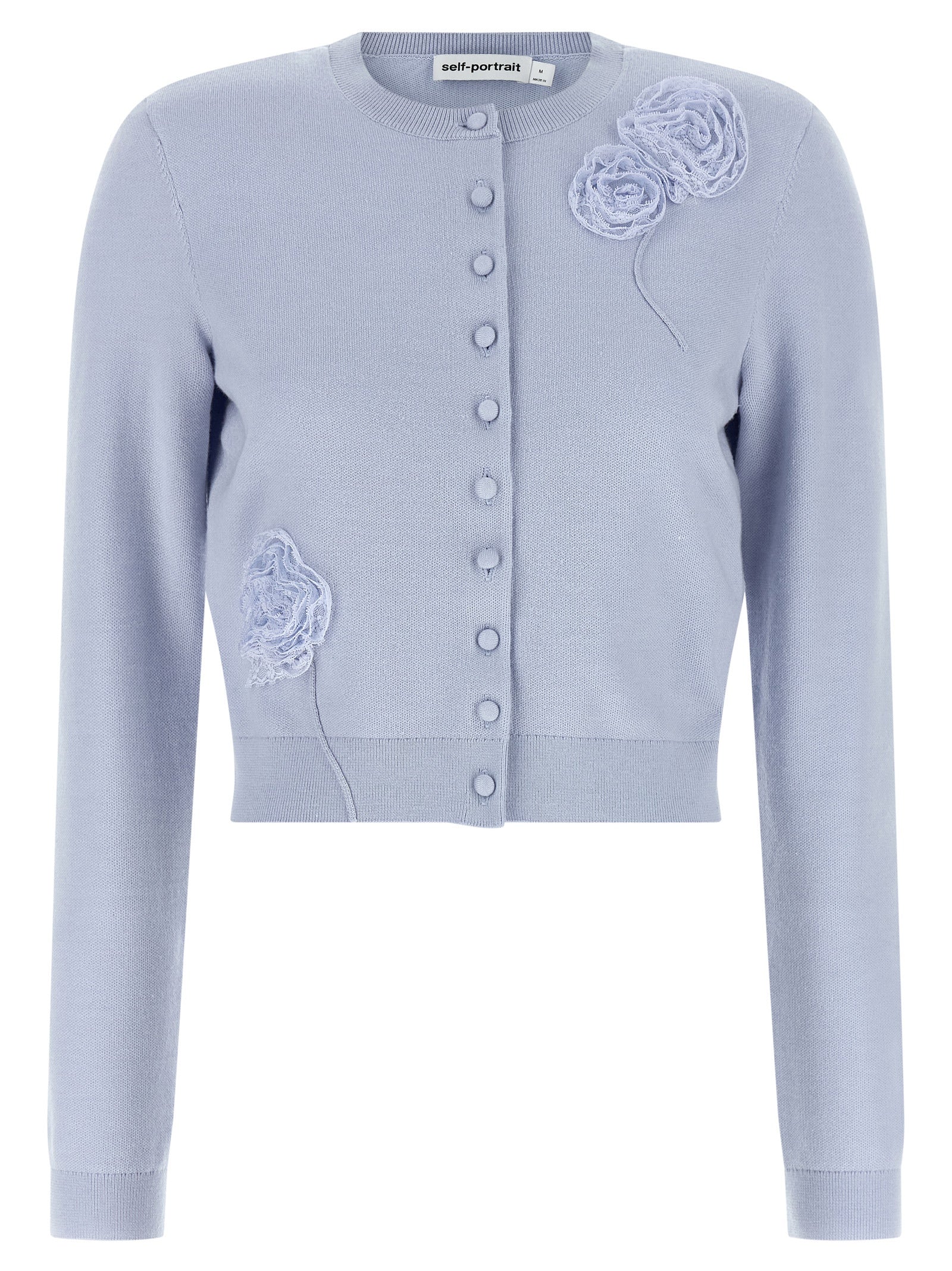 Self-Portrait Blue Polyester Cardigan