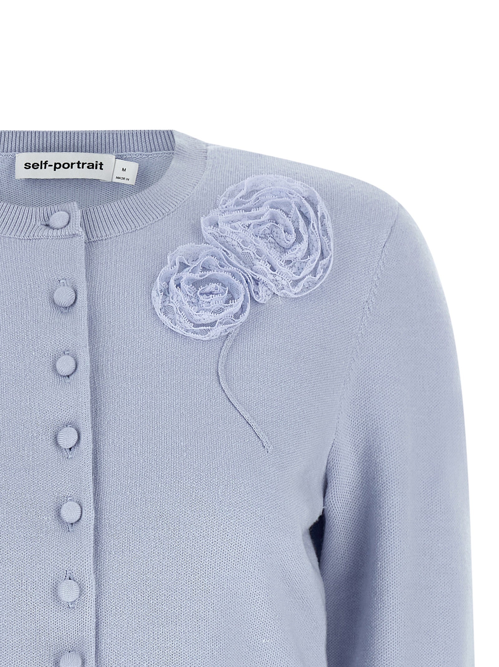 Self-Portrait Blue Polyester Cardigan