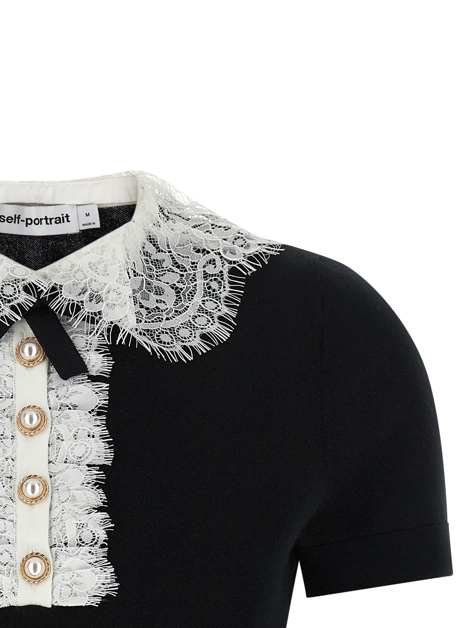 Self-Portrait Bicolor Wool Blouse
