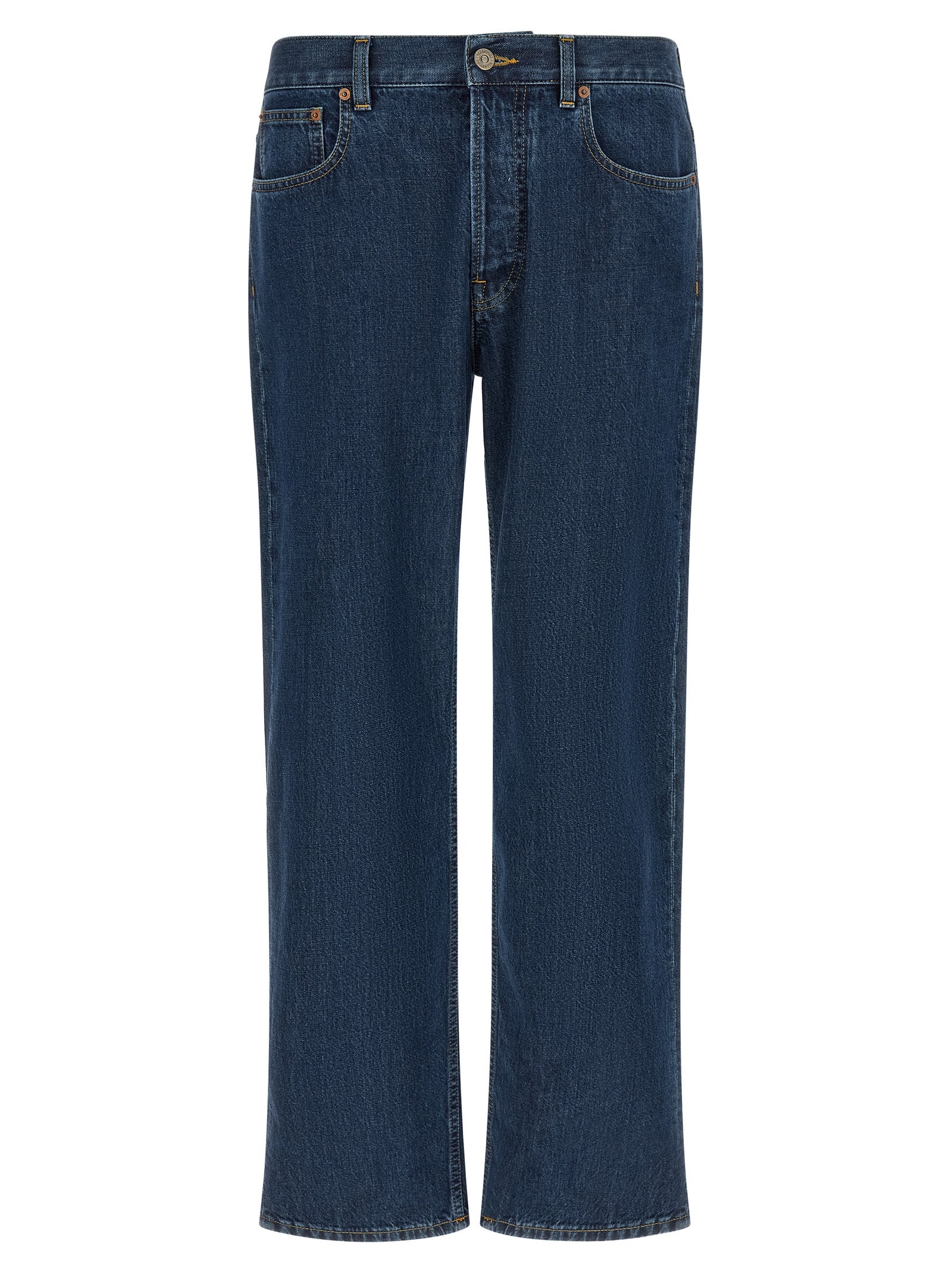 Valentino Garavani Blue Cotton Straight-Leg Jeans