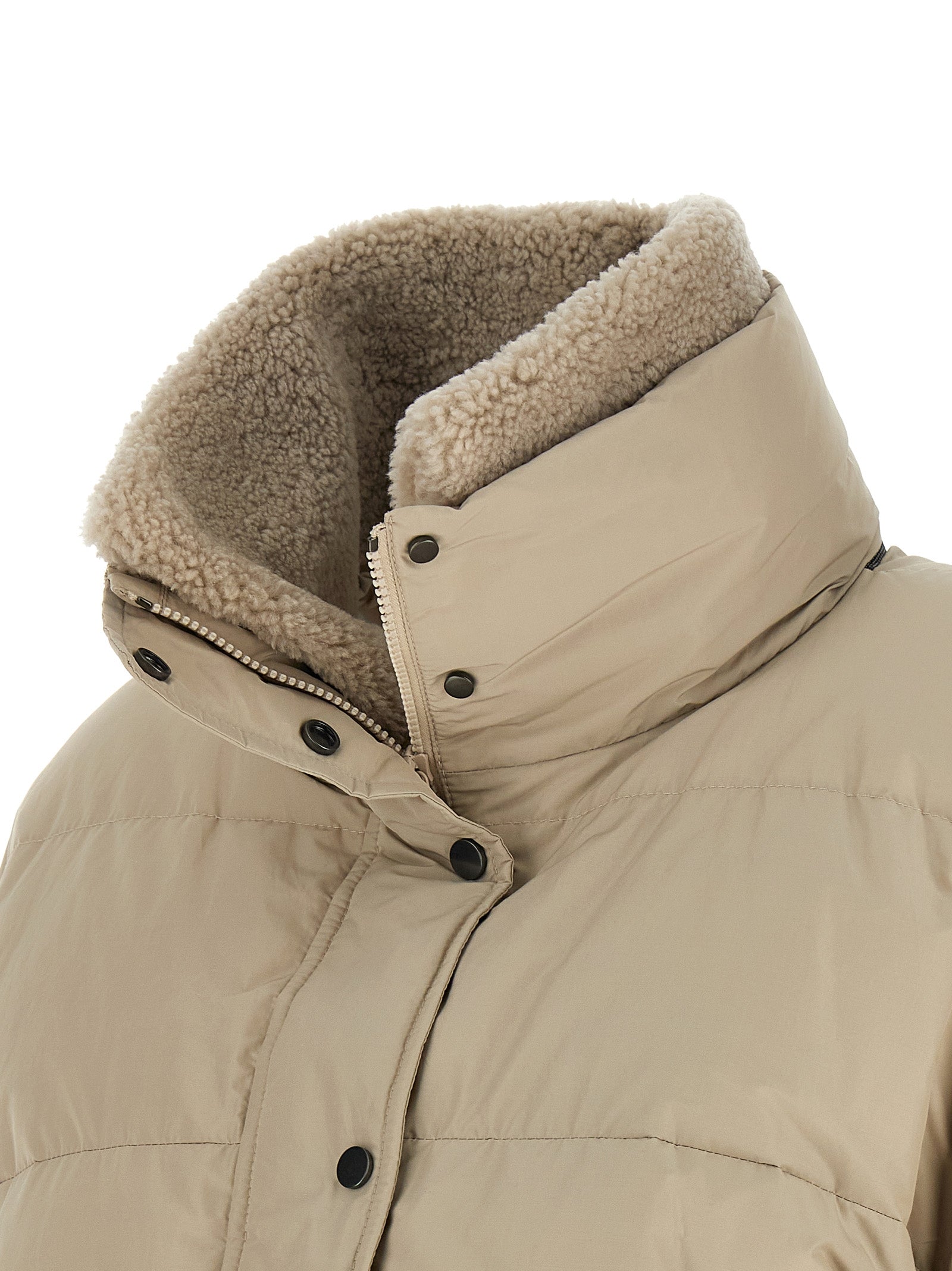 Brunello Cucinelli Beige Cotton Full-Length Jacket
