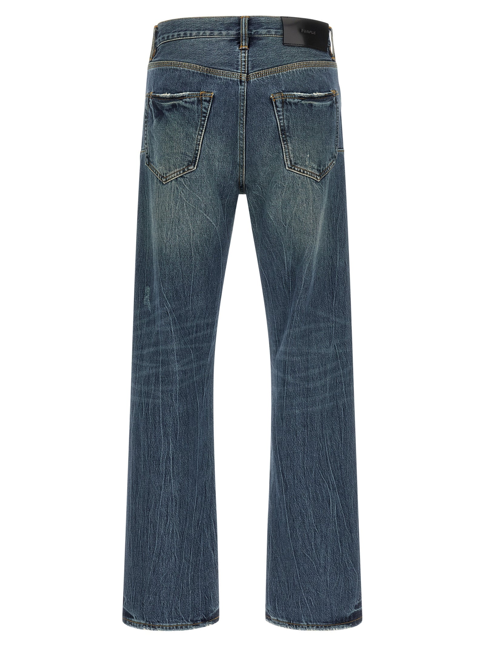 PURPLE Blue Cotton Straight-Leg Jeans