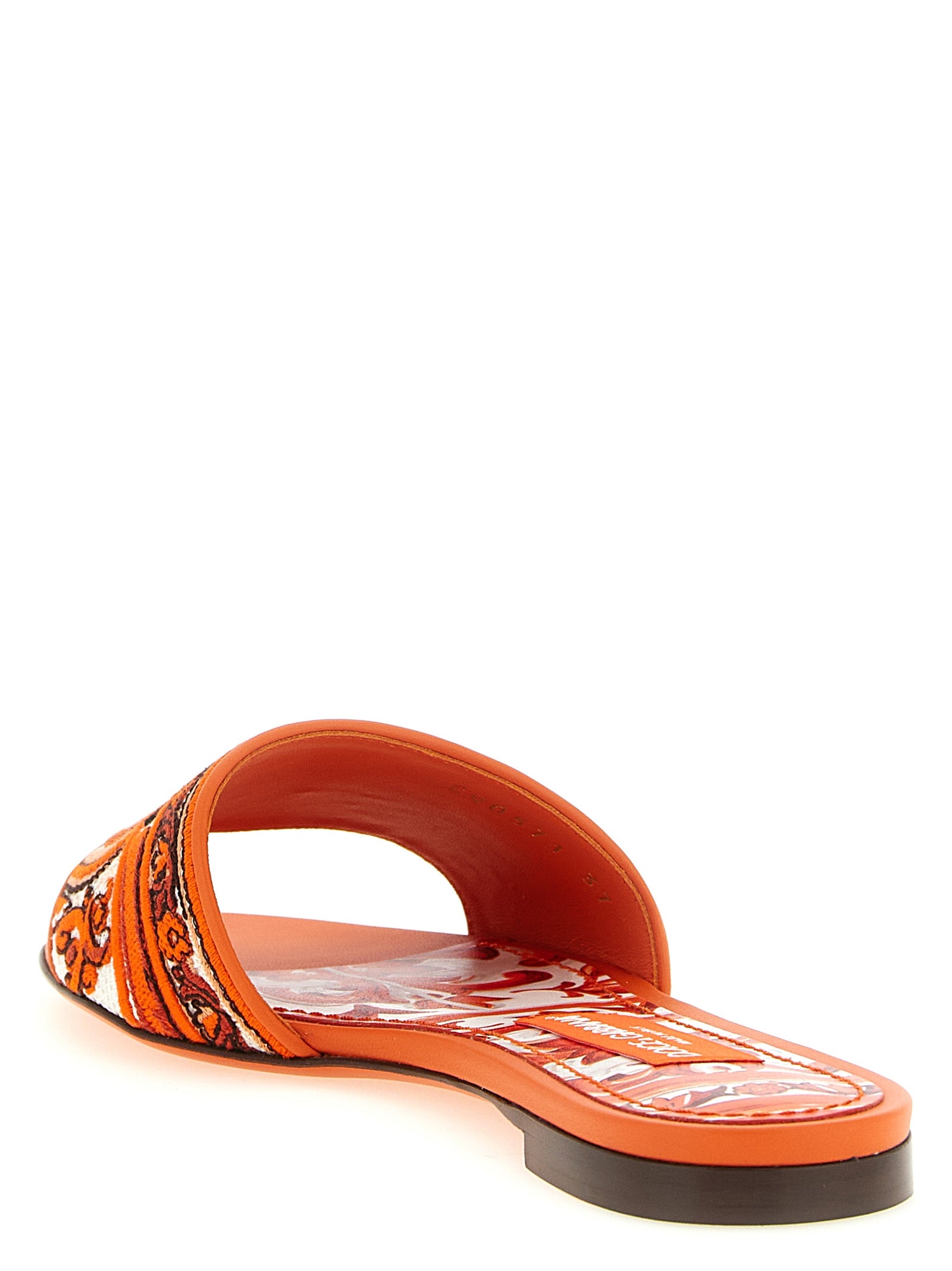 Dolce & Gabbana Orange Cotton Slides