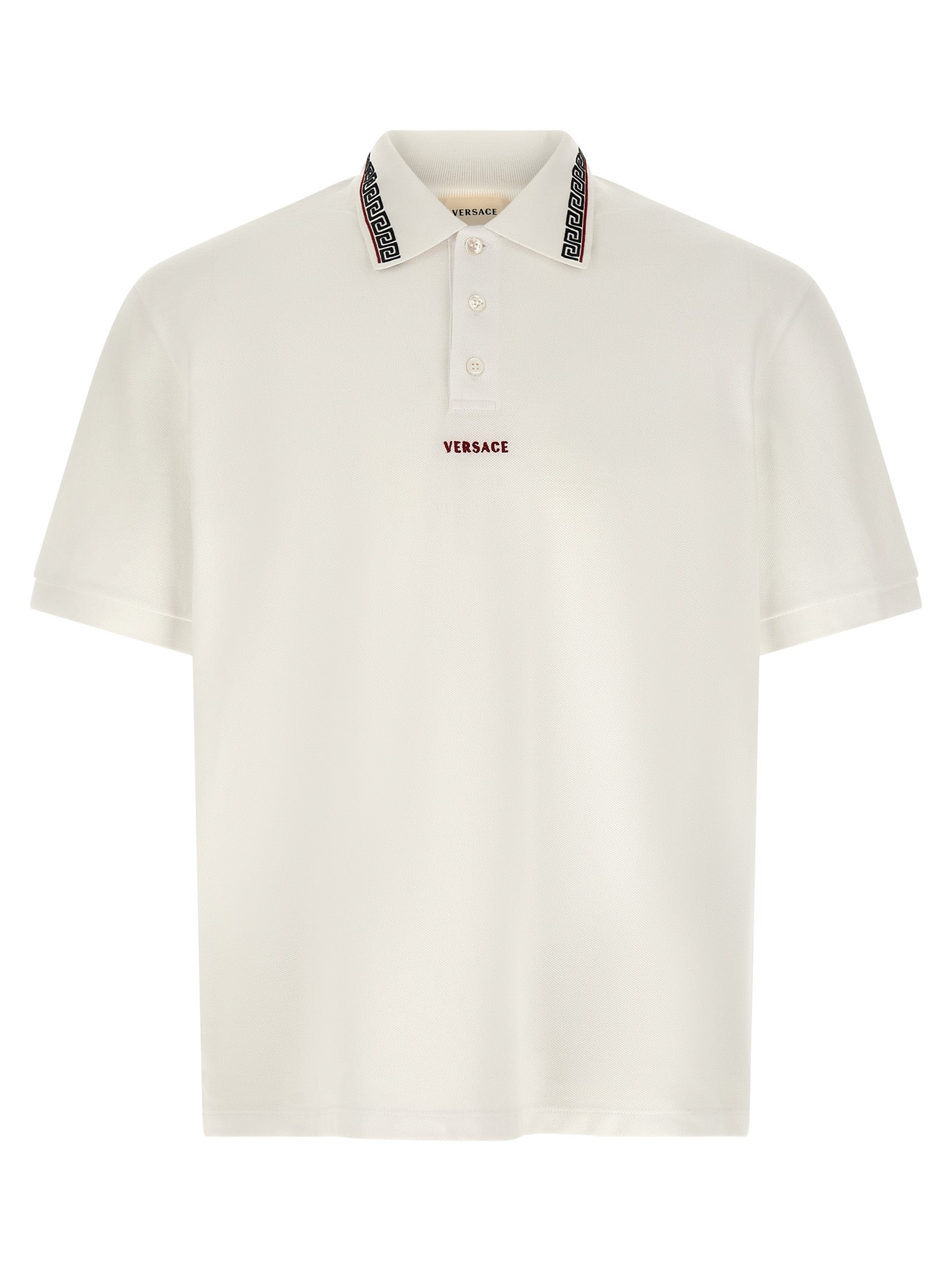 Versace White Cotton Polo Shirt