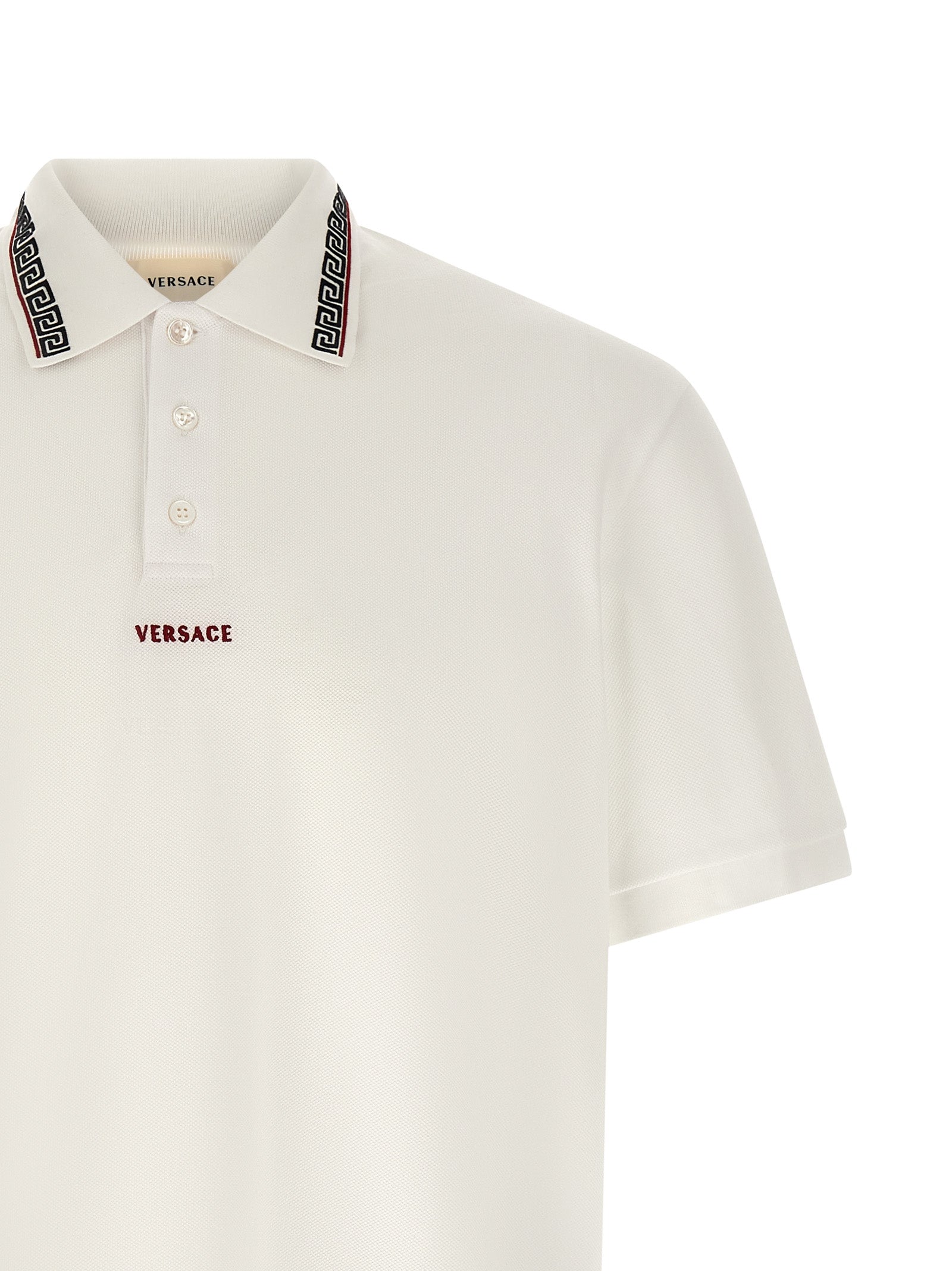 Versace White Cotton Polo Shirt
