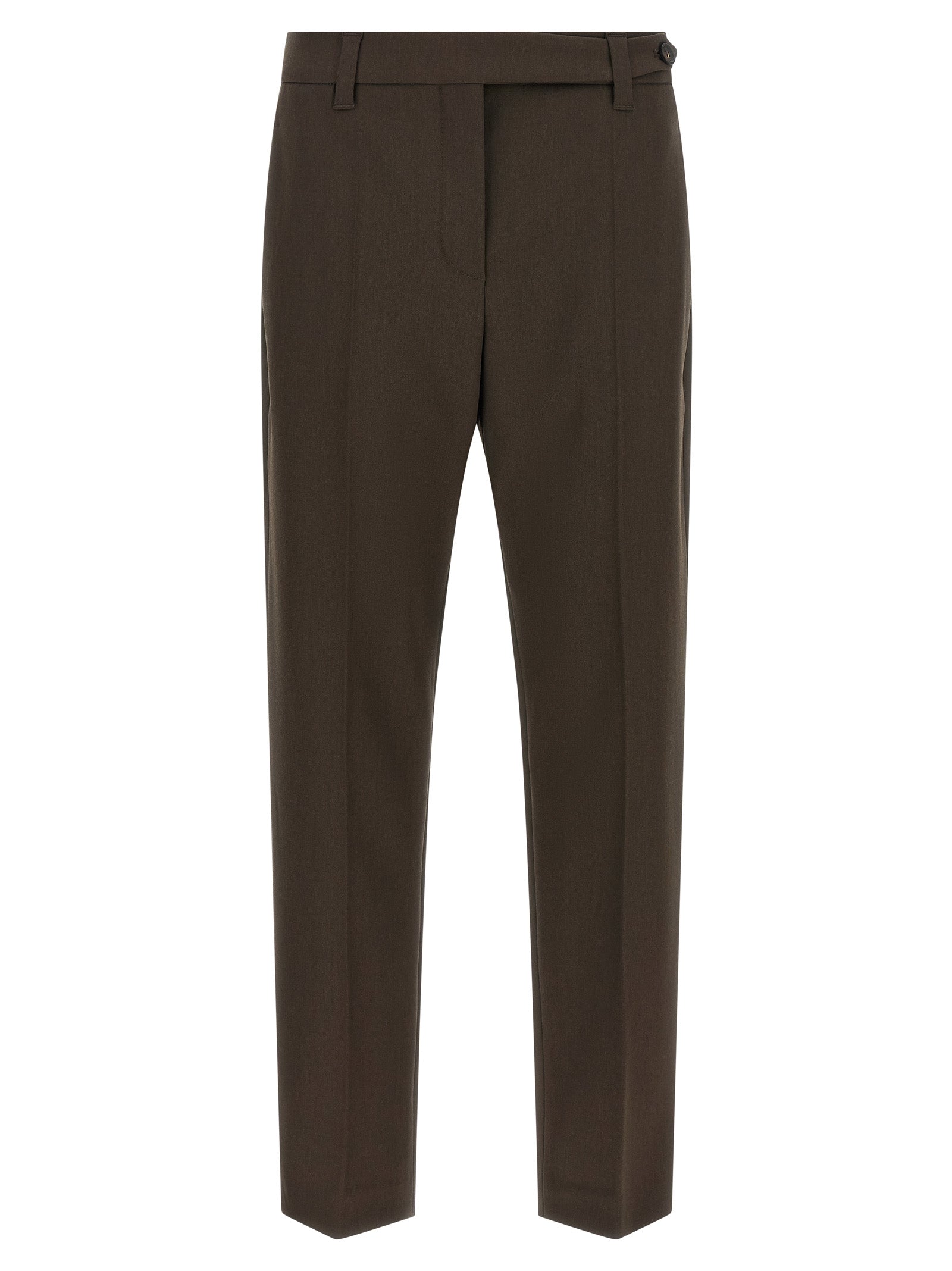 Brunello Cucinelli Brown Virgin Wool Dress Pants