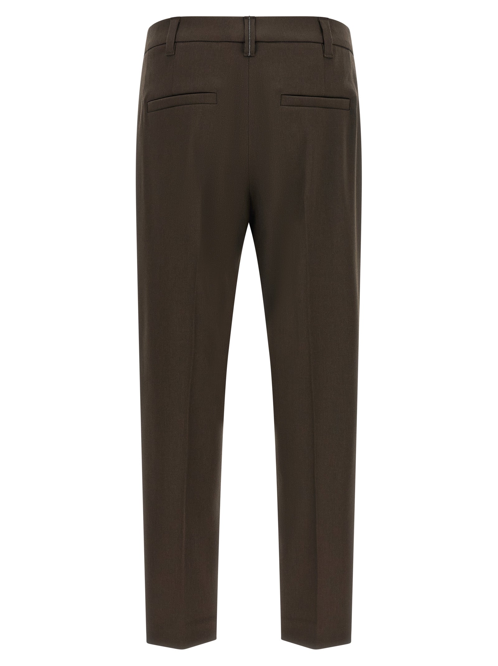Brunello Cucinelli Brown Virgin Wool Dress Pants