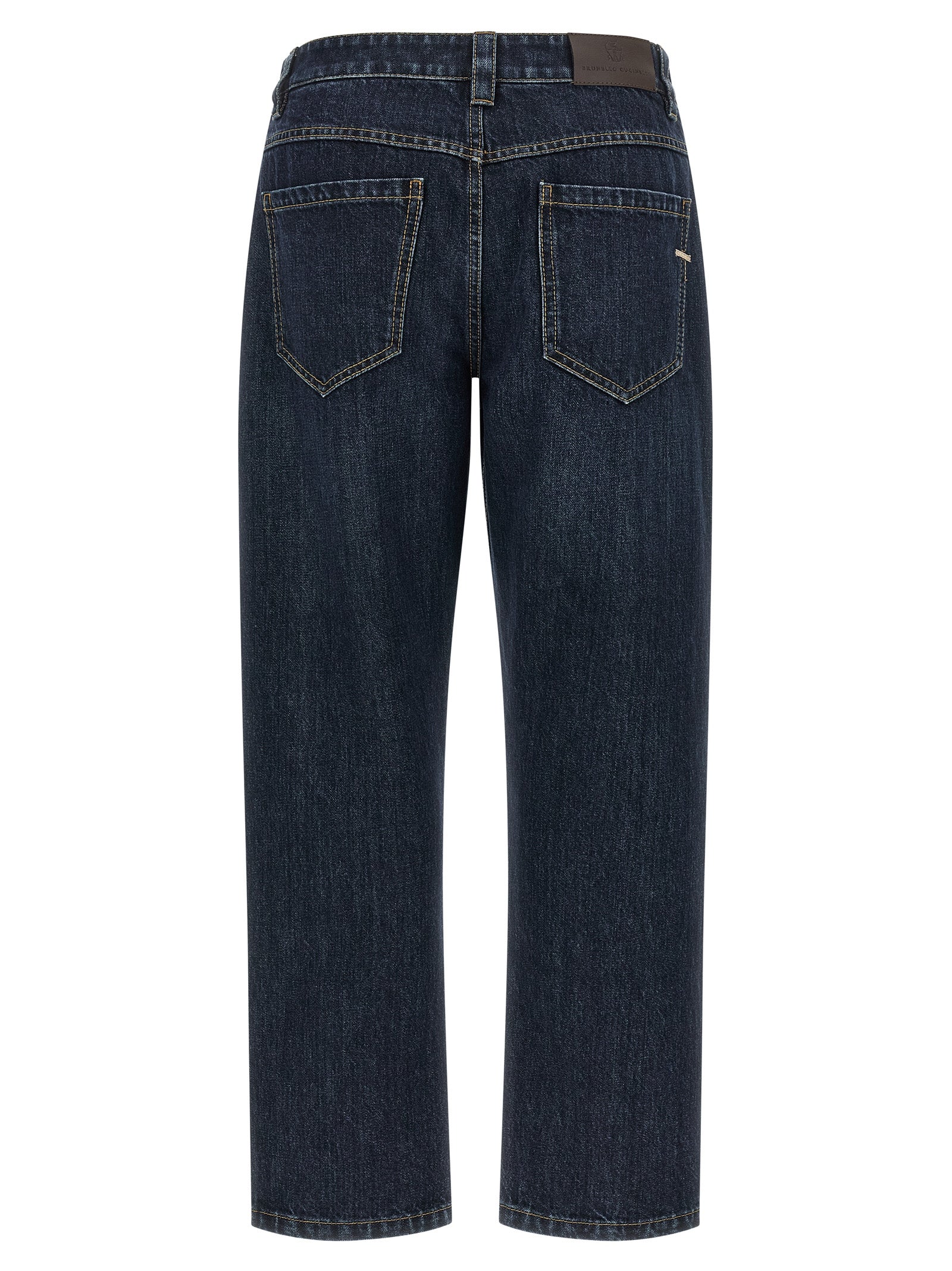 Brunello Cucinelli Blue Cotton Straight-Leg Jeans