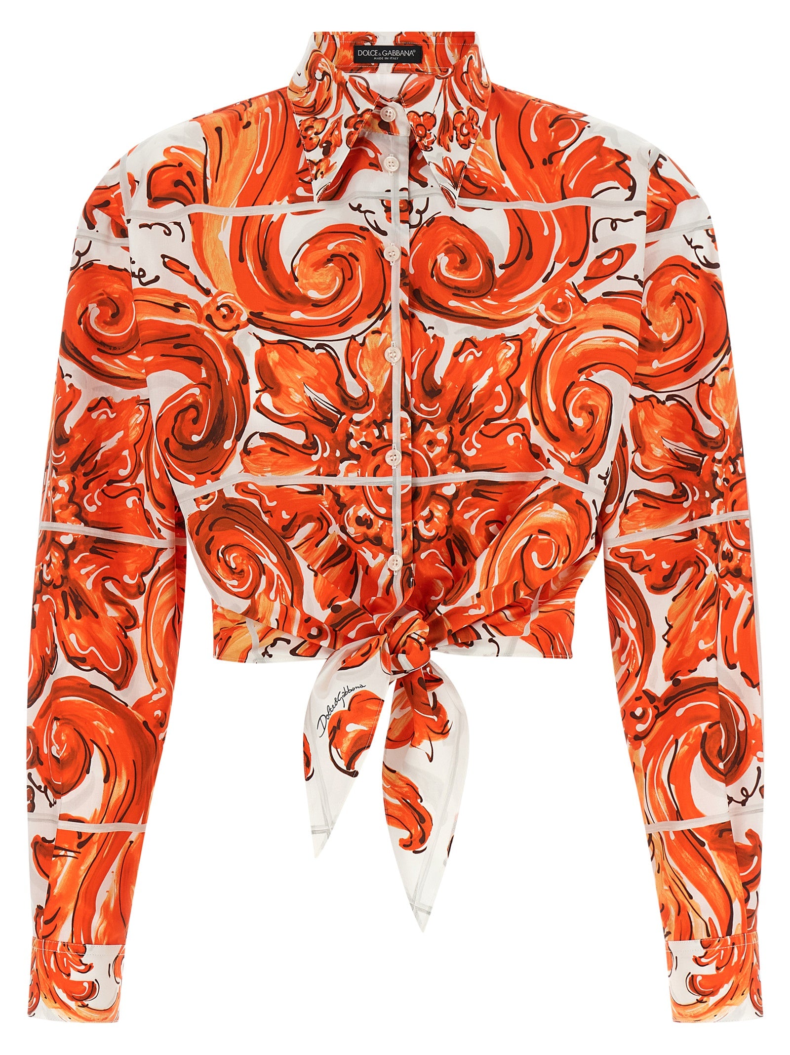 Dolce & Gabbana Orange Cotton Blouse