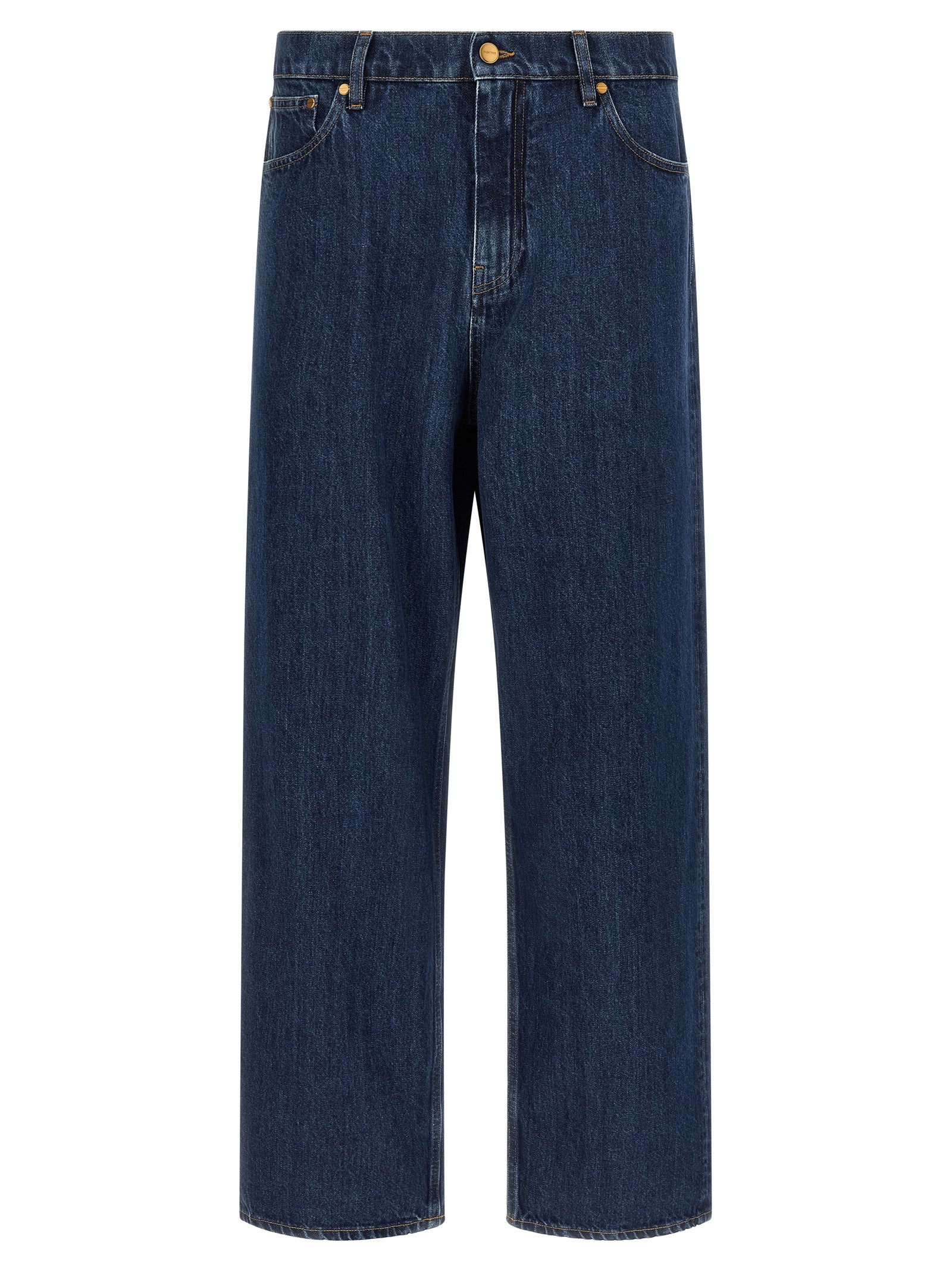 Jil Sander Blue Cotton Straight-Leg Jeans