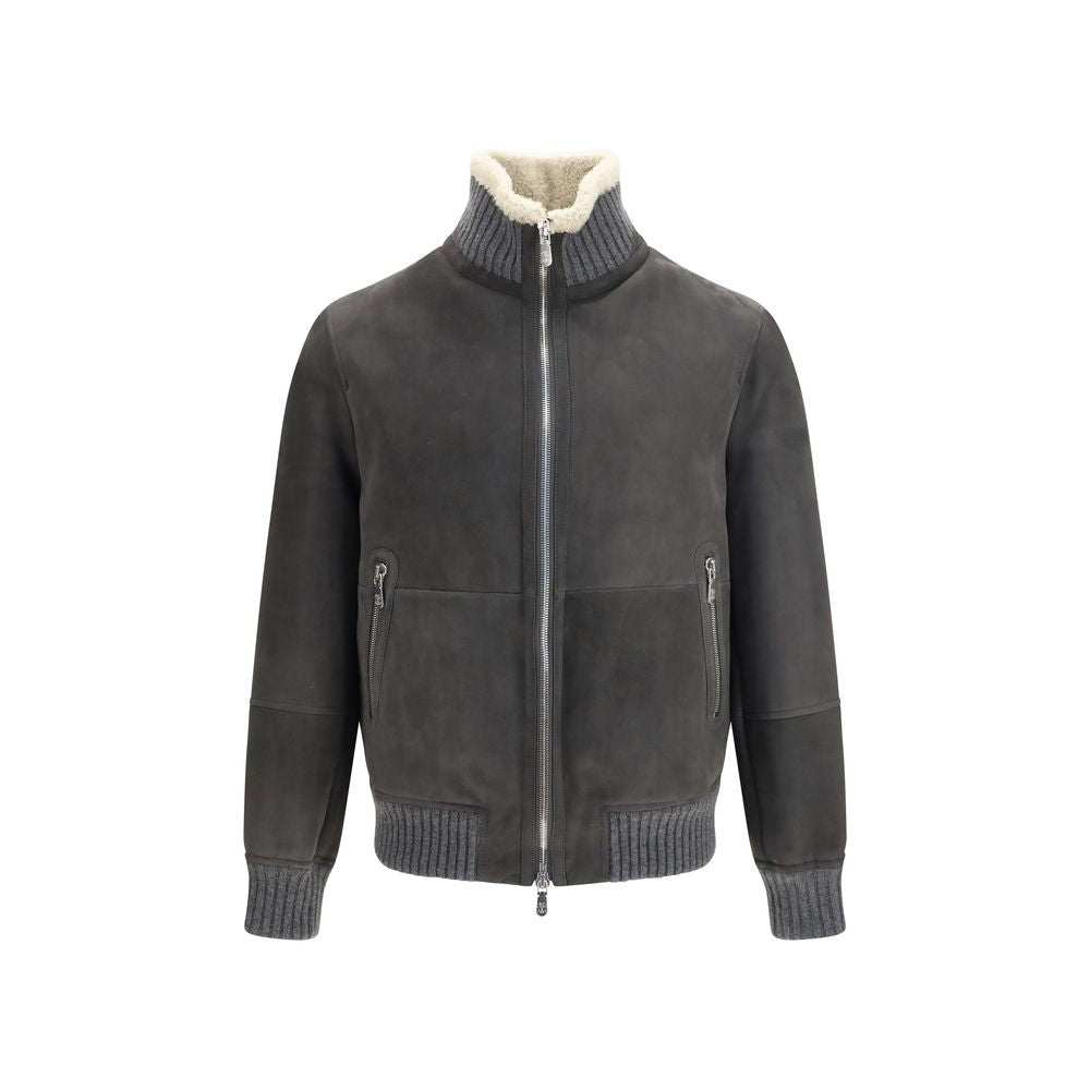 Brunello Cucinelli Gray Wool Oves Aries Full-Length Jacket