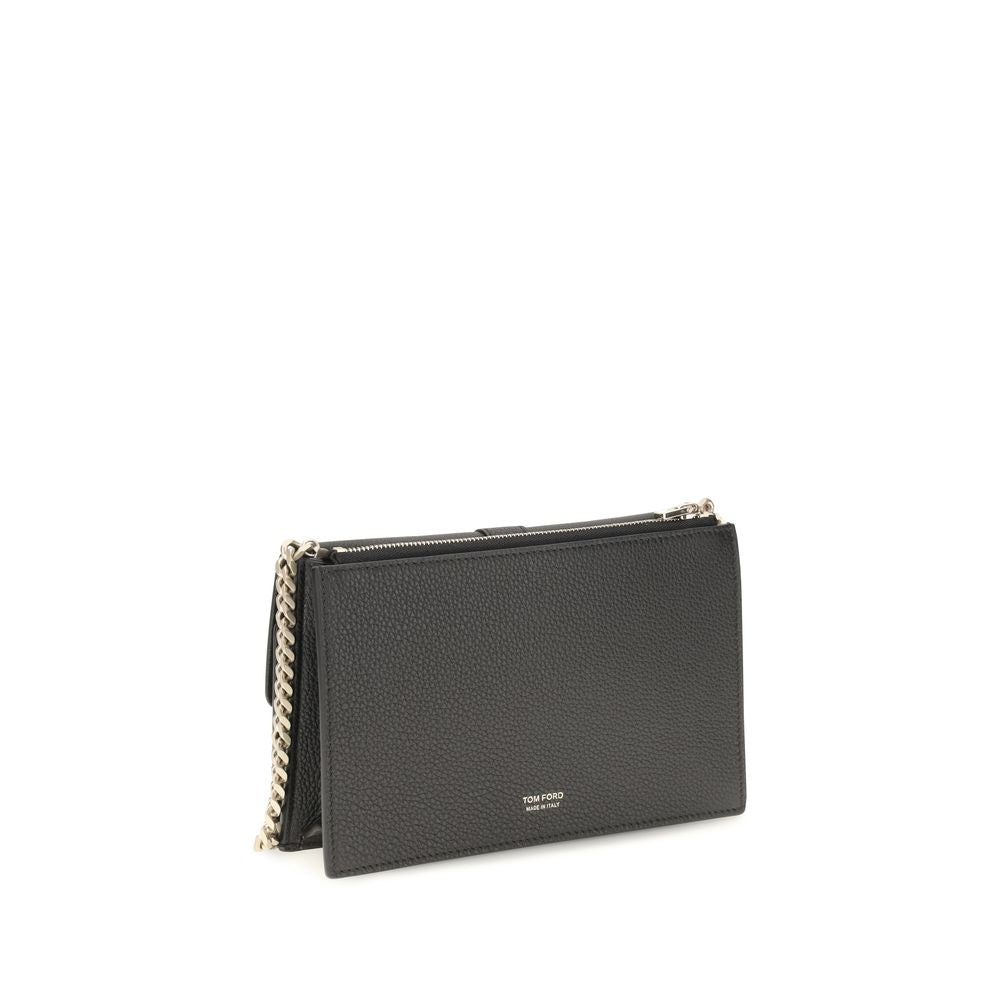 Tom Ford Black Calf Leather Bos Taurus Shoulder Bag