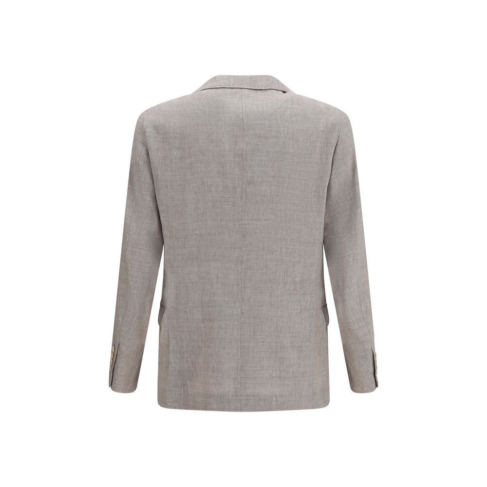Brunello Cucinelli Beige Linen Full-Length Jacket