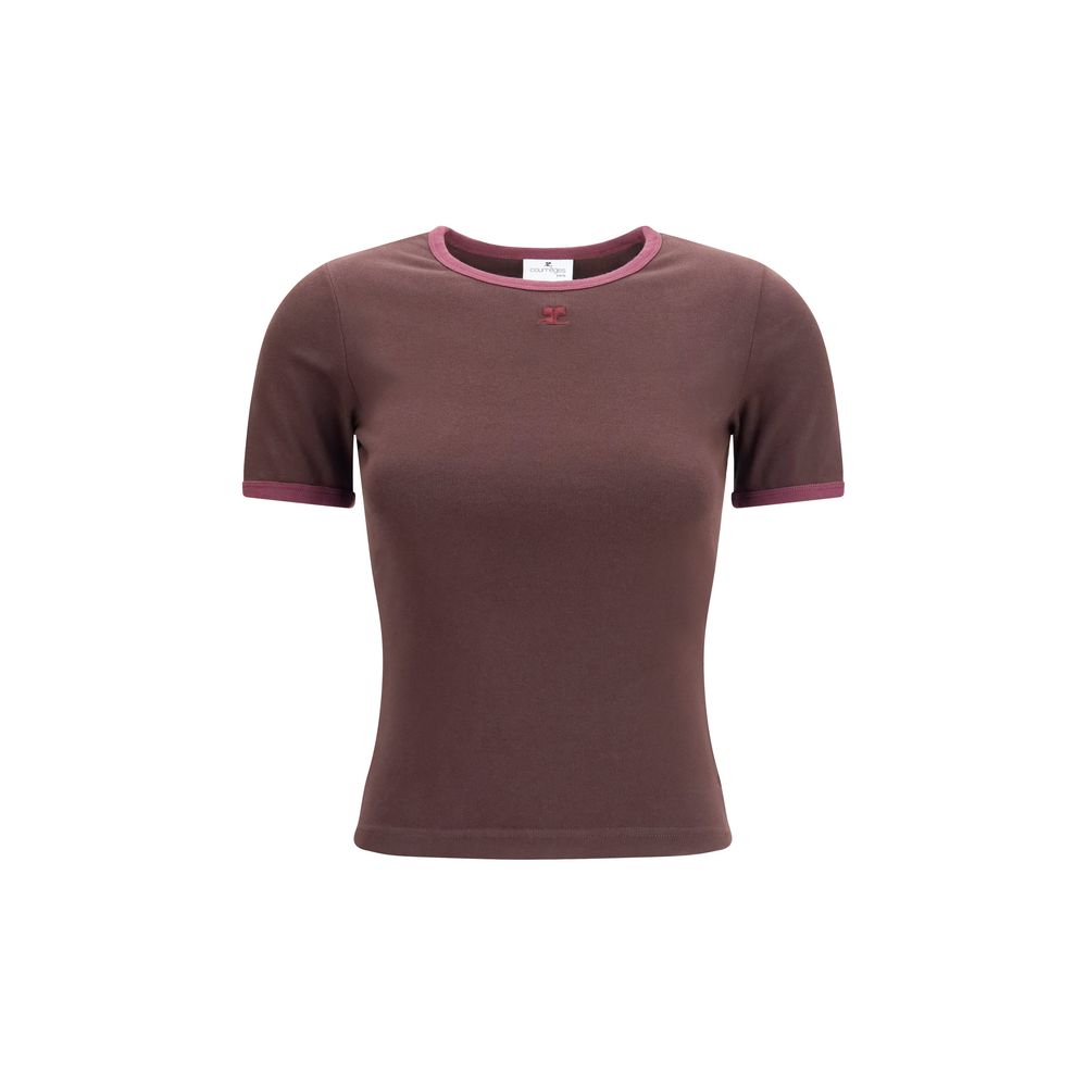 Courrèges Brown Cotton T-Shirt