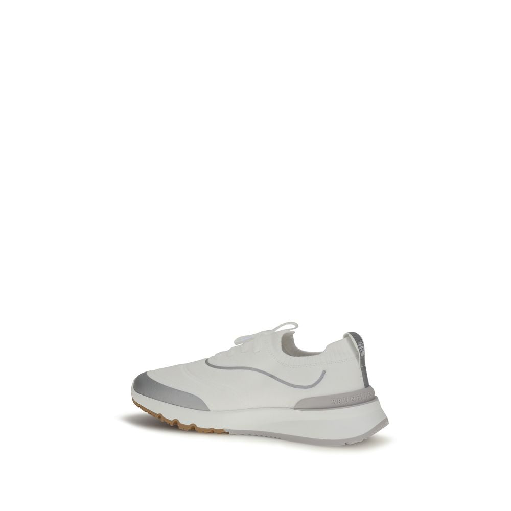 Brunello Cucinelli White Cotton Athletic Sneakers