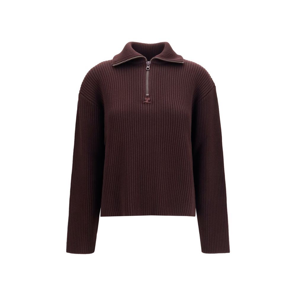 Courrèges Brown Wool Oves Aries Sweatshirt