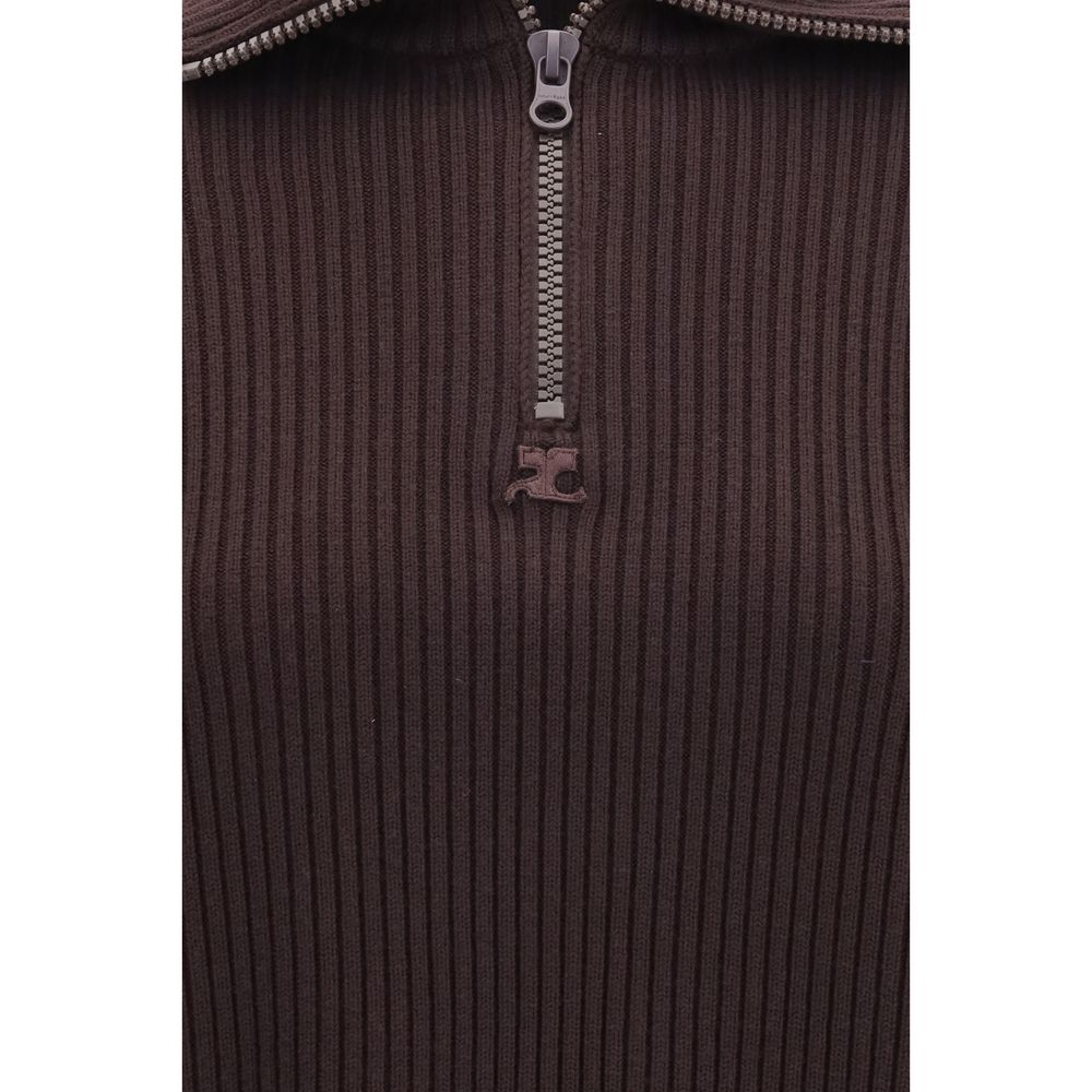 Courrèges Brown Wool Oves Aries Sweatshirt