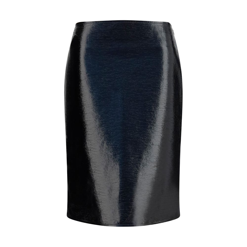 Courrèges Bordeaux Cotton Midi Skirt