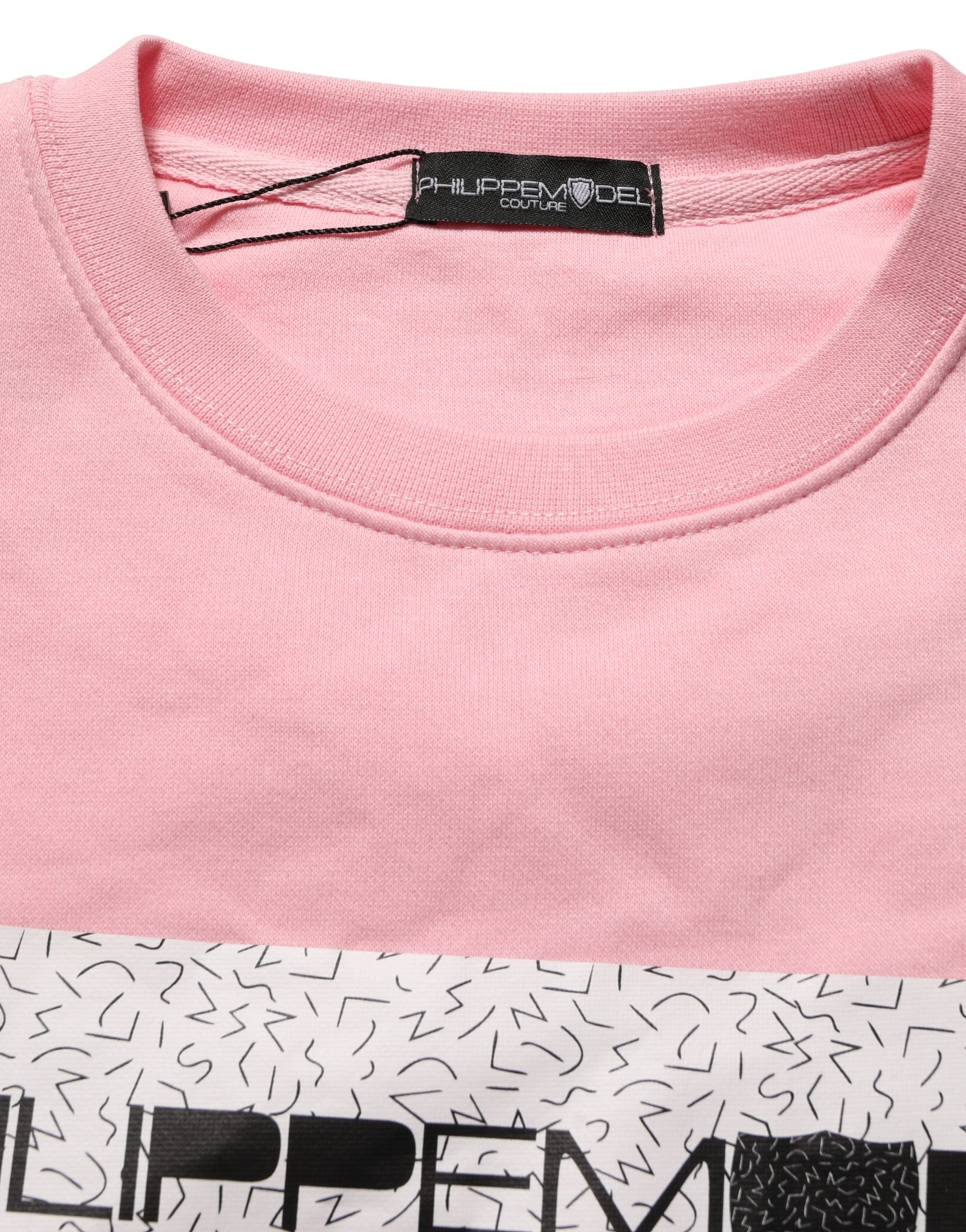 Philippe Model Pink Cotton Logo Long Sleeves Pullover Sweater
