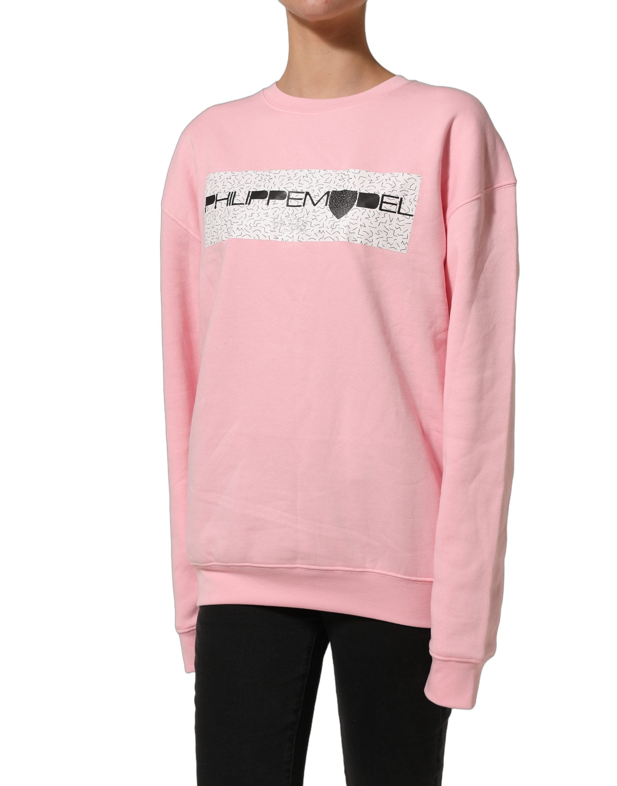 Philippe Model Pink Cotton Logo Long Sleeves Pullover Sweater