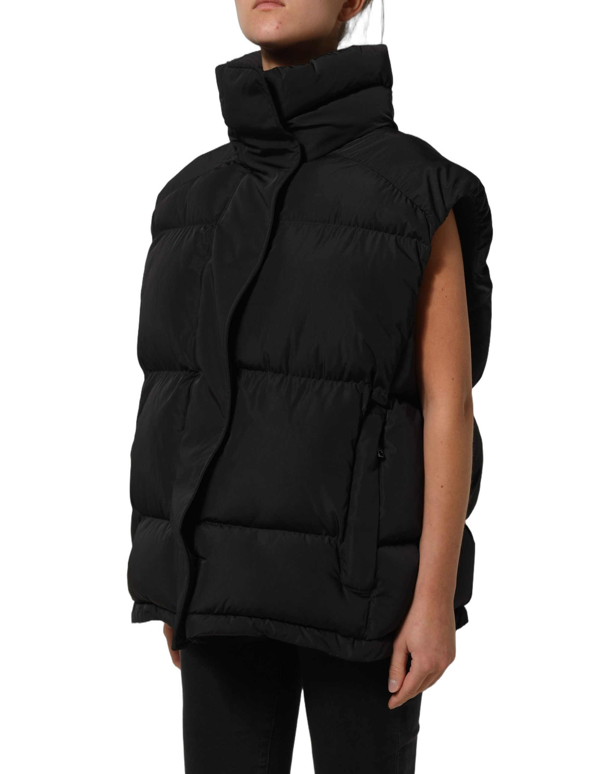Dolce & Gabbana Black Polyester Sleeveless Padded Men Puffer Jacket