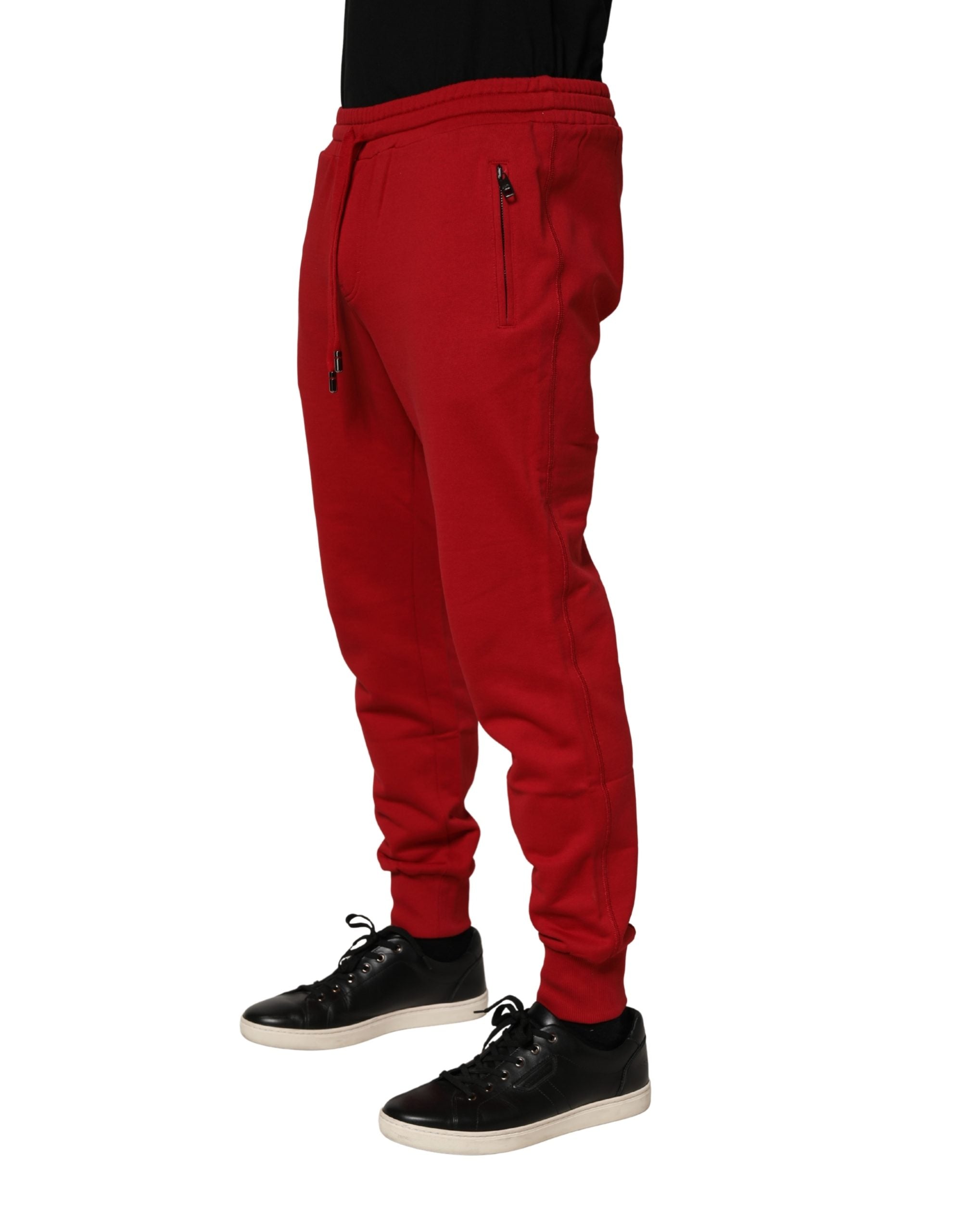Dolce & Gabbana Red DG Logo Cotton Jogger Men Sweatpants Pants