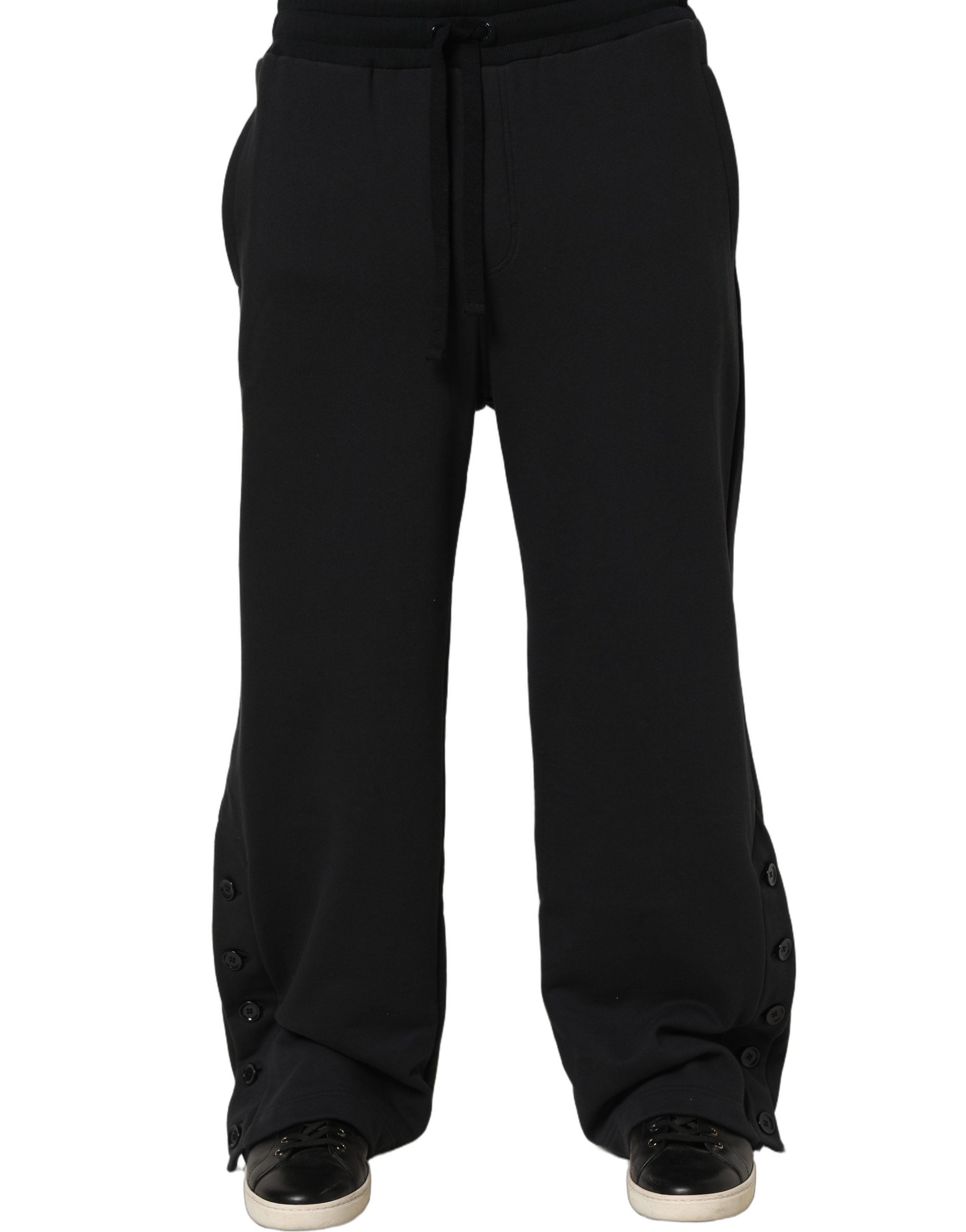 Dolce & Gabbana Black Drawstring Viscose Jogger Men Sweatpants Pants