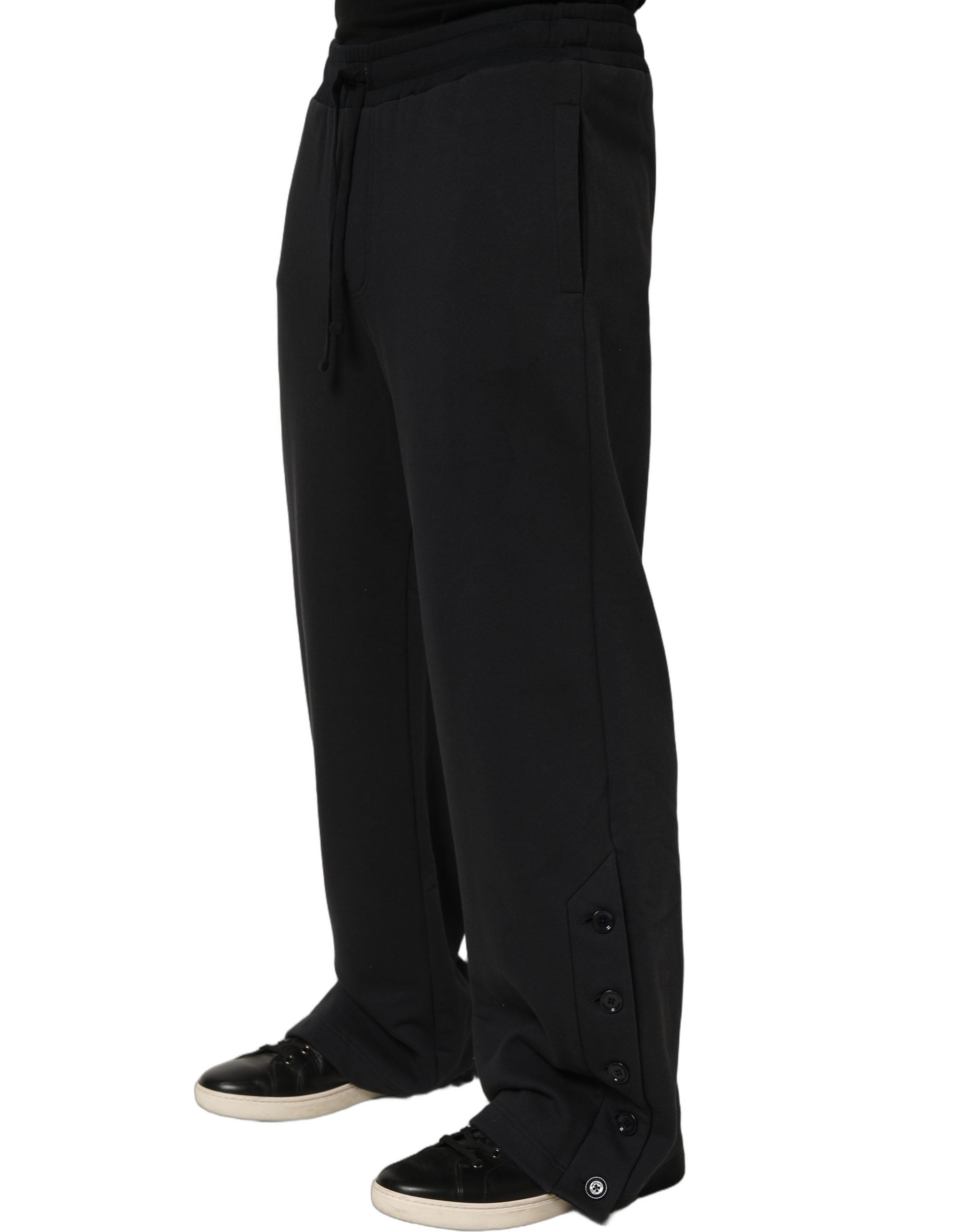 Dolce & Gabbana Black Drawstring Viscose Jogger Men Sweatpants Pants